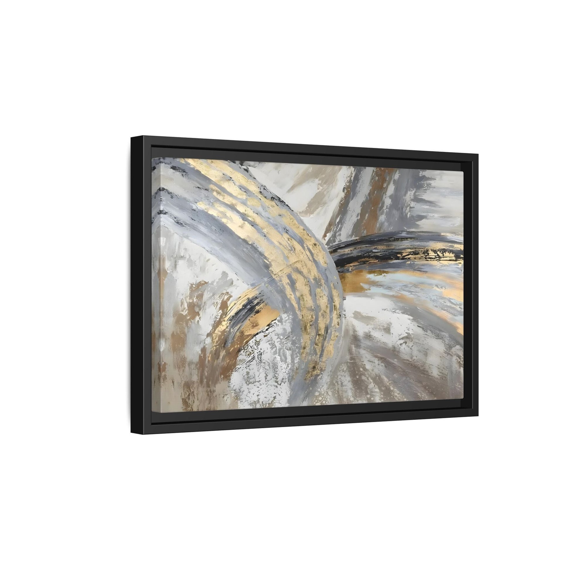 Abstract Gold Grey Silver Canvas Wall Art Print
