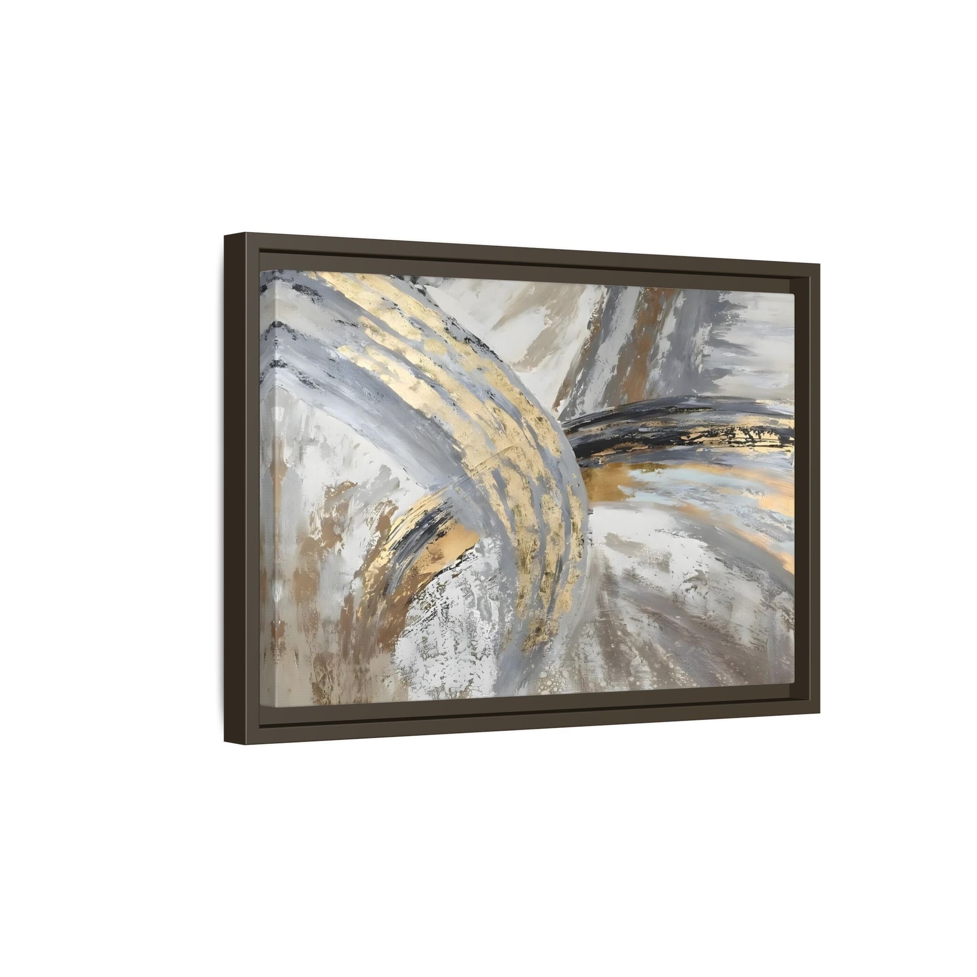 Abstract Gold Grey Silver Canvas Wall Art Print