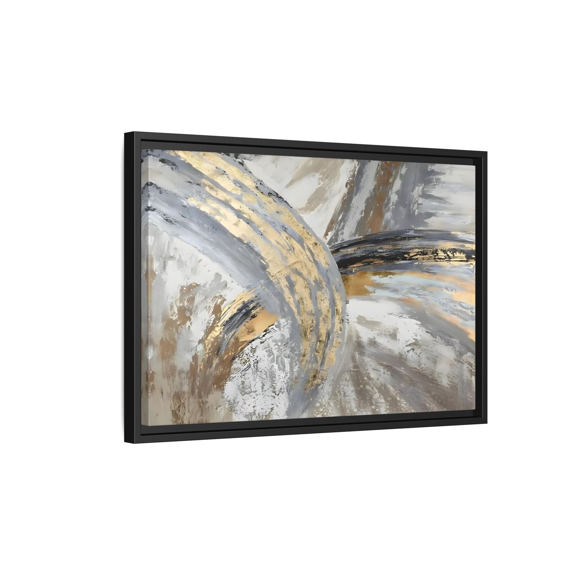 Abstract Gold Grey Silver Canvas Wall Art Print