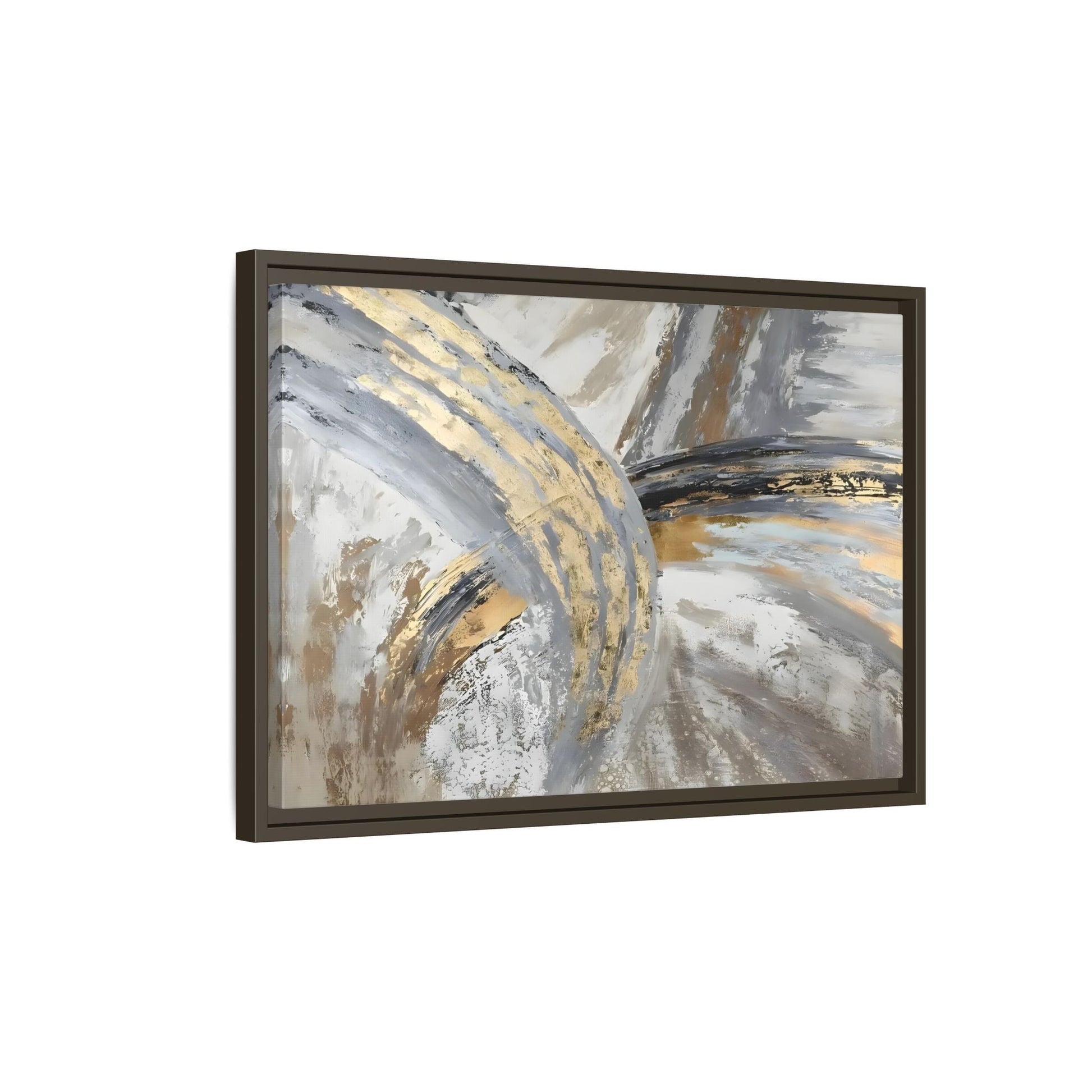 Abstract Gold Grey Silver Canvas Wall Art Print