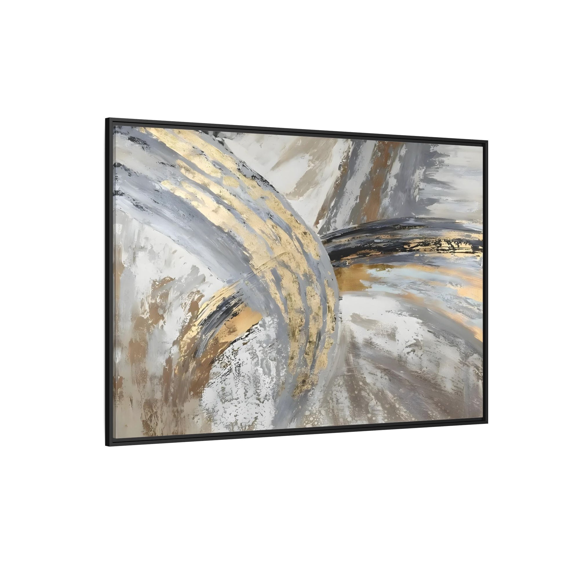 Abstract Gold Grey Silver Canvas Wall Art Print