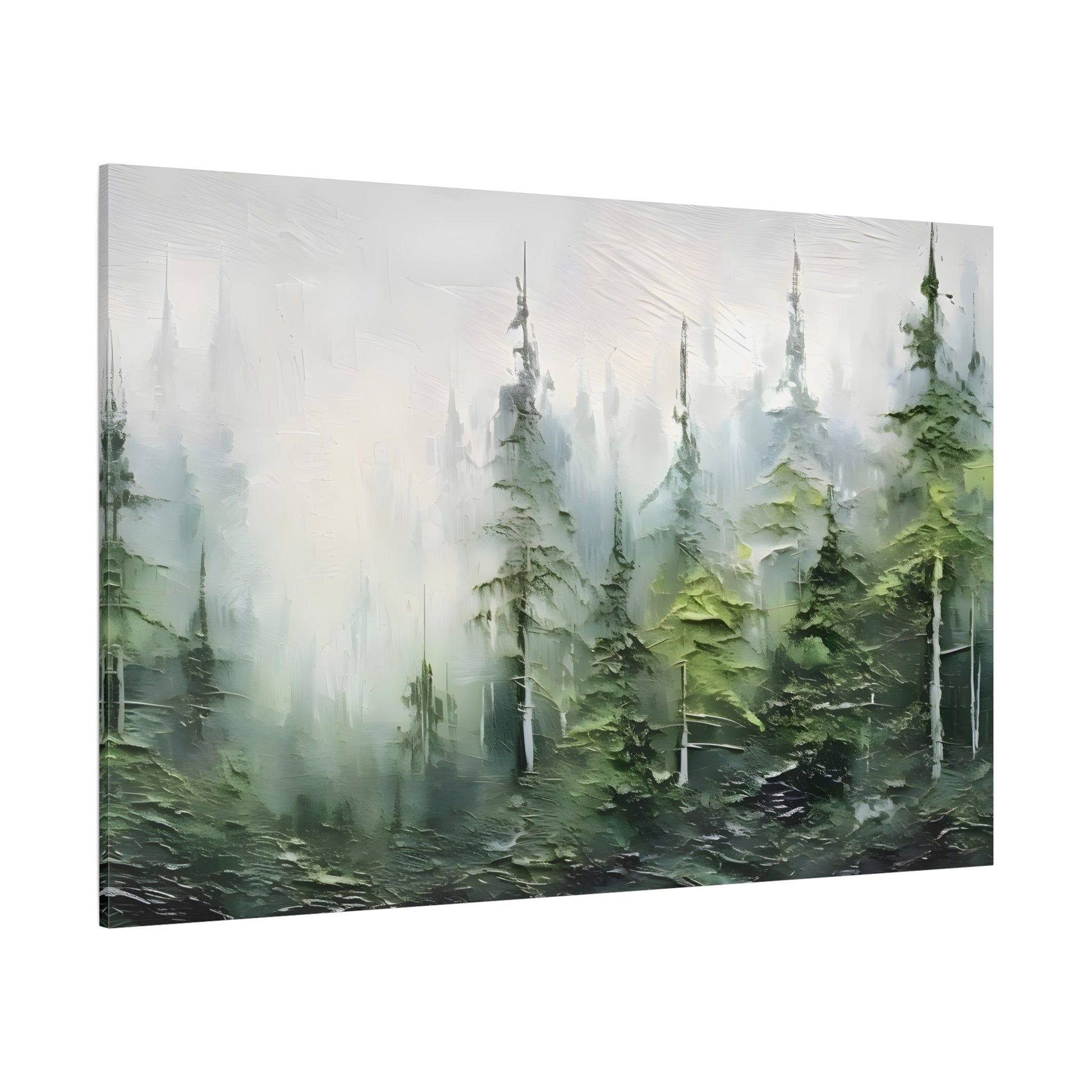 Abstract Green Forest Plant Canvas Print, Fashion Tree Wall Art