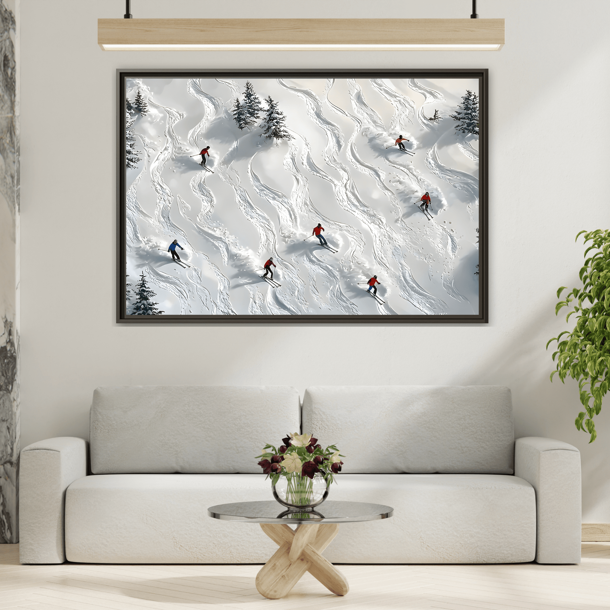 Abstract Large Skiing Sport Canvas Winter Skiers Wall Art Prints