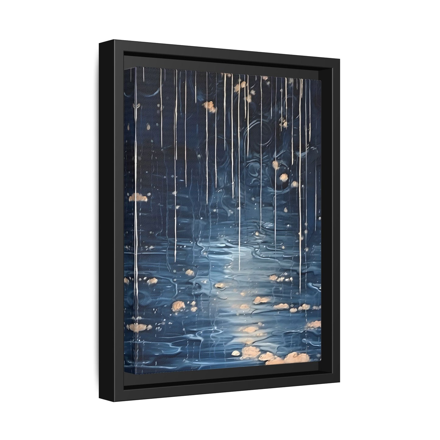 Abstract Rainy Night Canvas Wall Art - Minimalist Artwork Decor