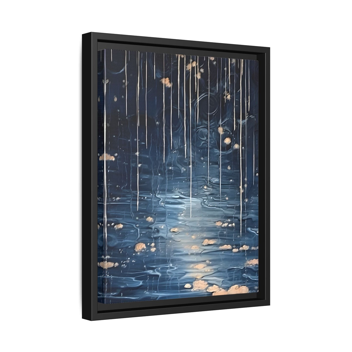 Abstract Rainy Night Canvas Wall Art - Minimalist Artwork Decor