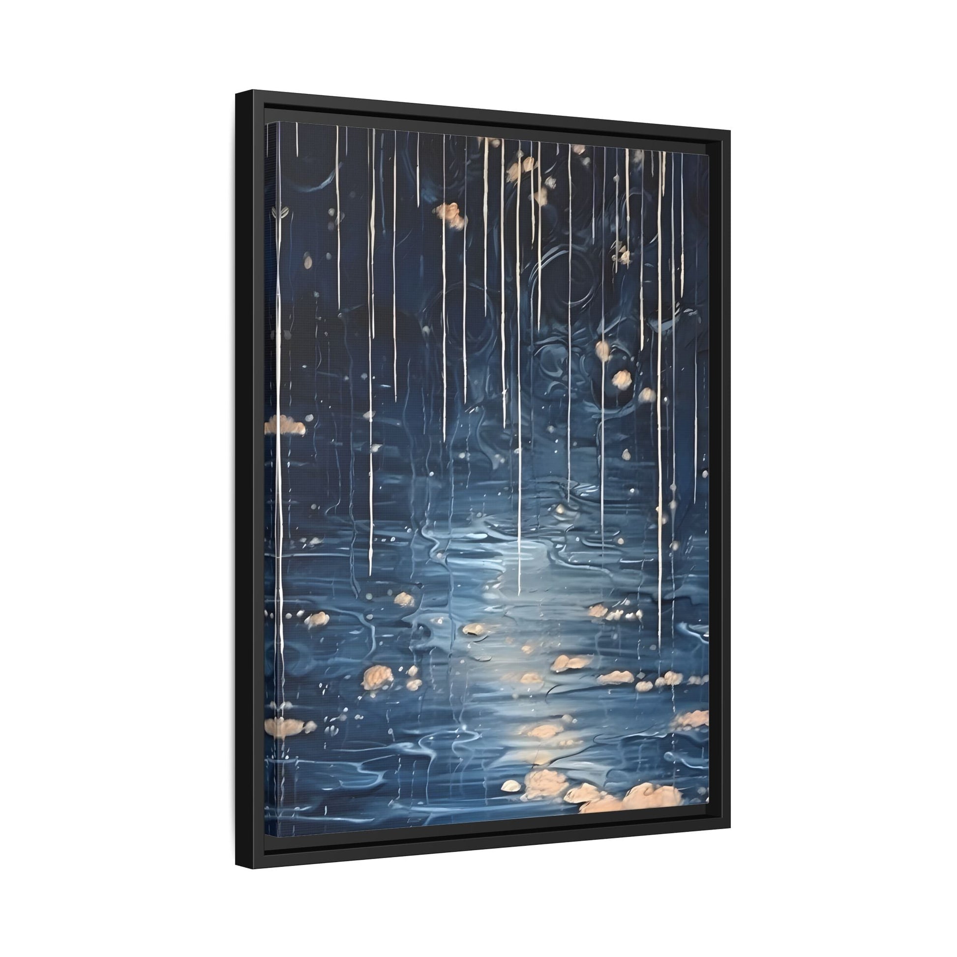 Abstract Rainy Night Canvas Wall Art - Minimalist Artwork Decor
