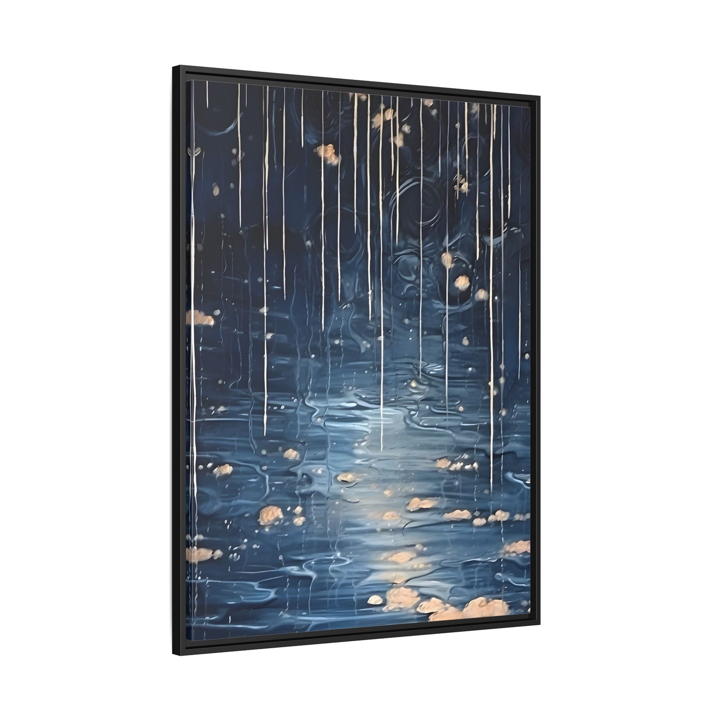 Abstract Rainy Night Canvas Wall Art - Minimalist Artwork Decor