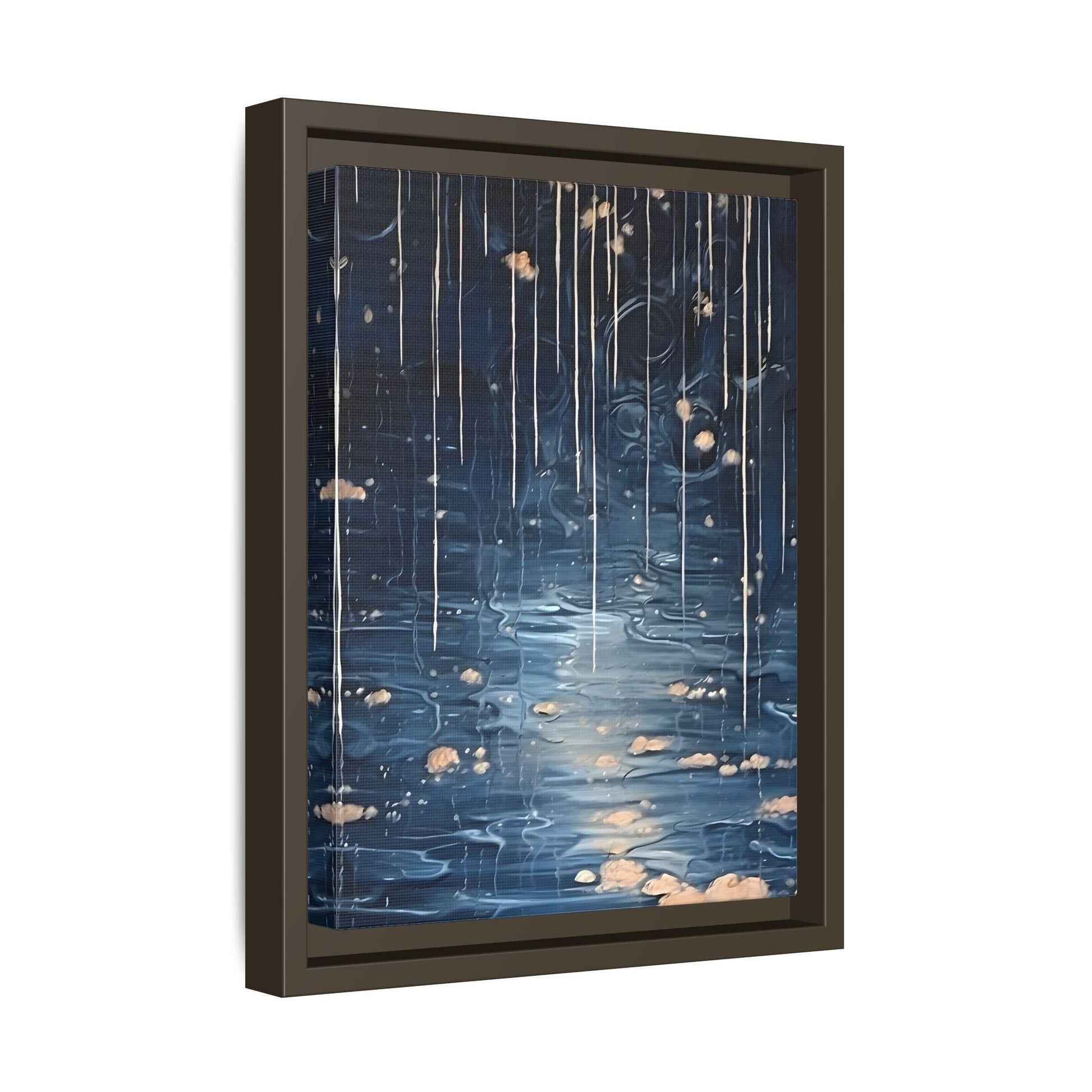Abstract Rainy Night Canvas Wall Art - Minimalist Artwork Decor