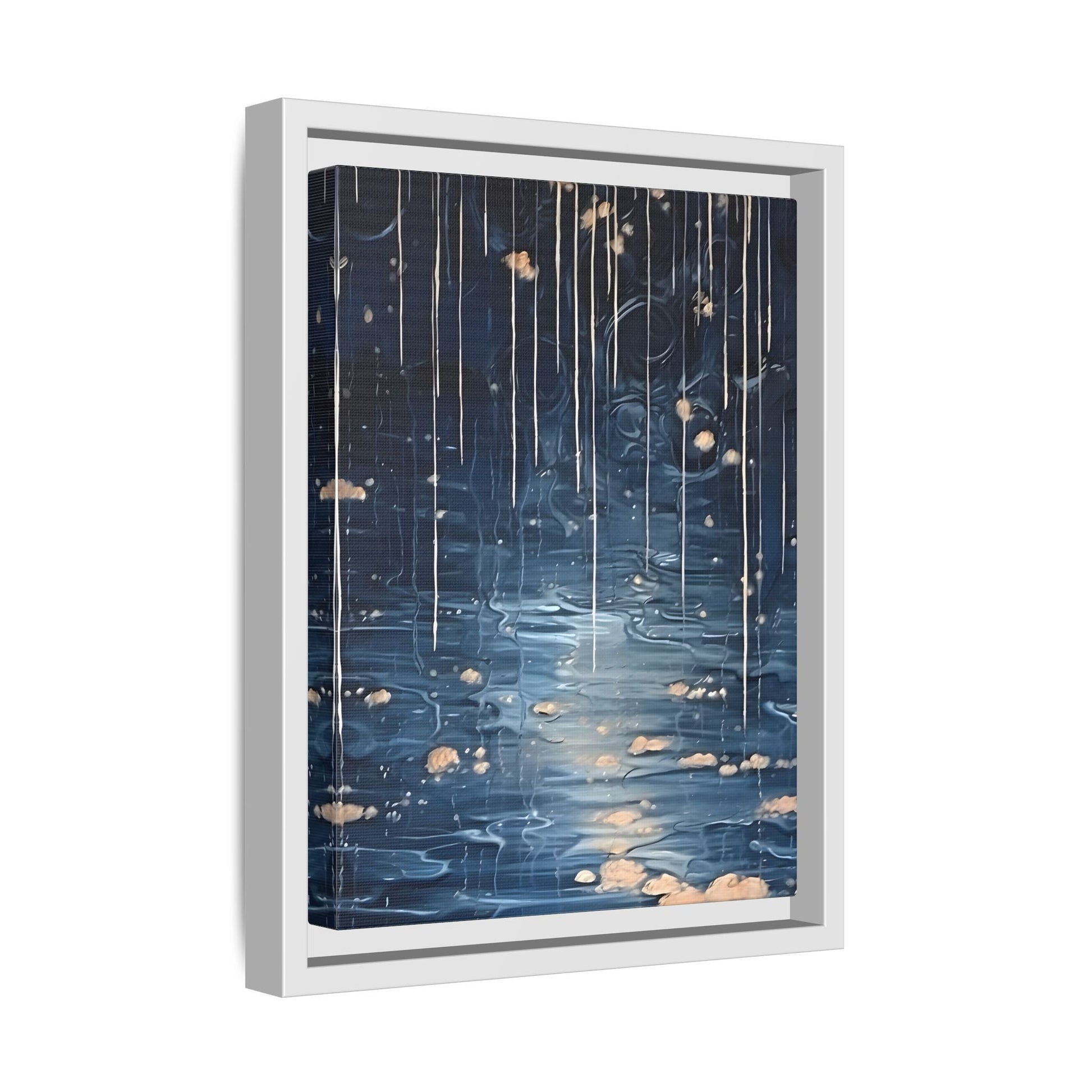Abstract Rainy Night Canvas Wall Art - Minimalist Artwork Decor