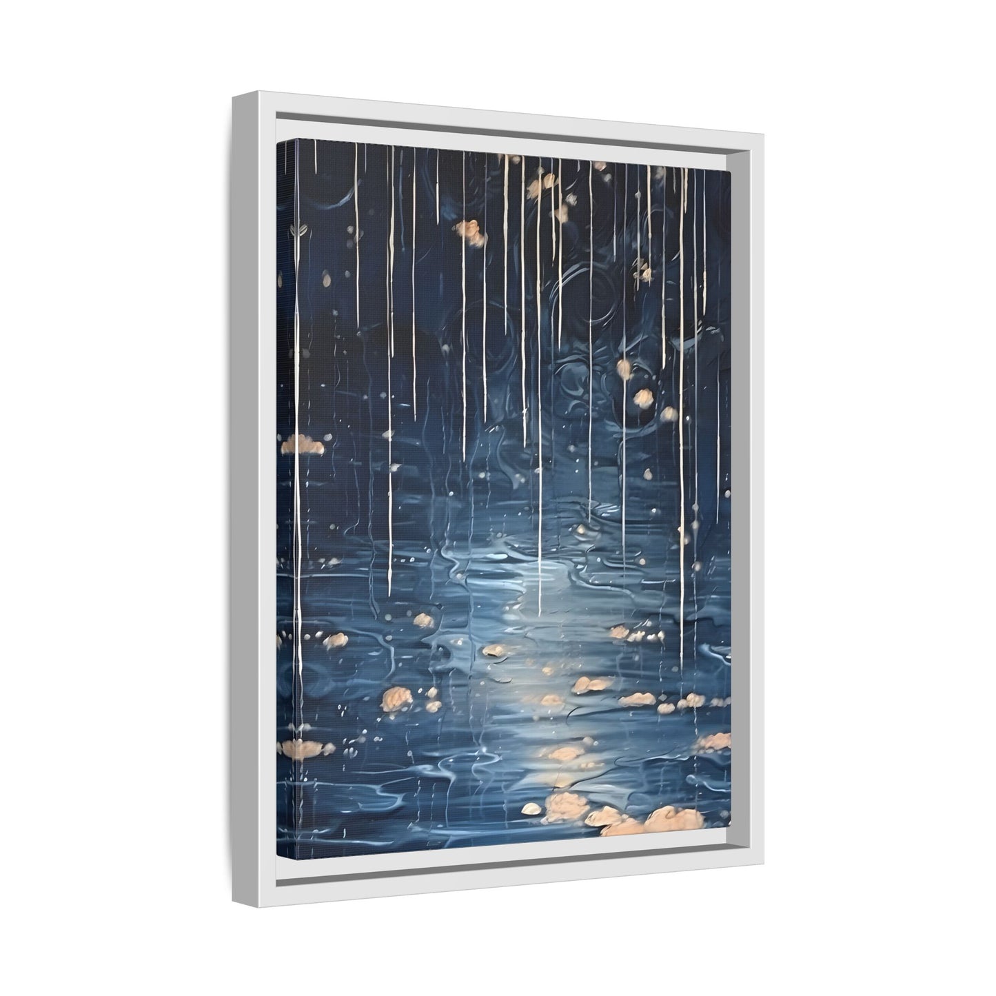 Abstract Rainy Night Canvas Wall Art - Minimalist Artwork Decor