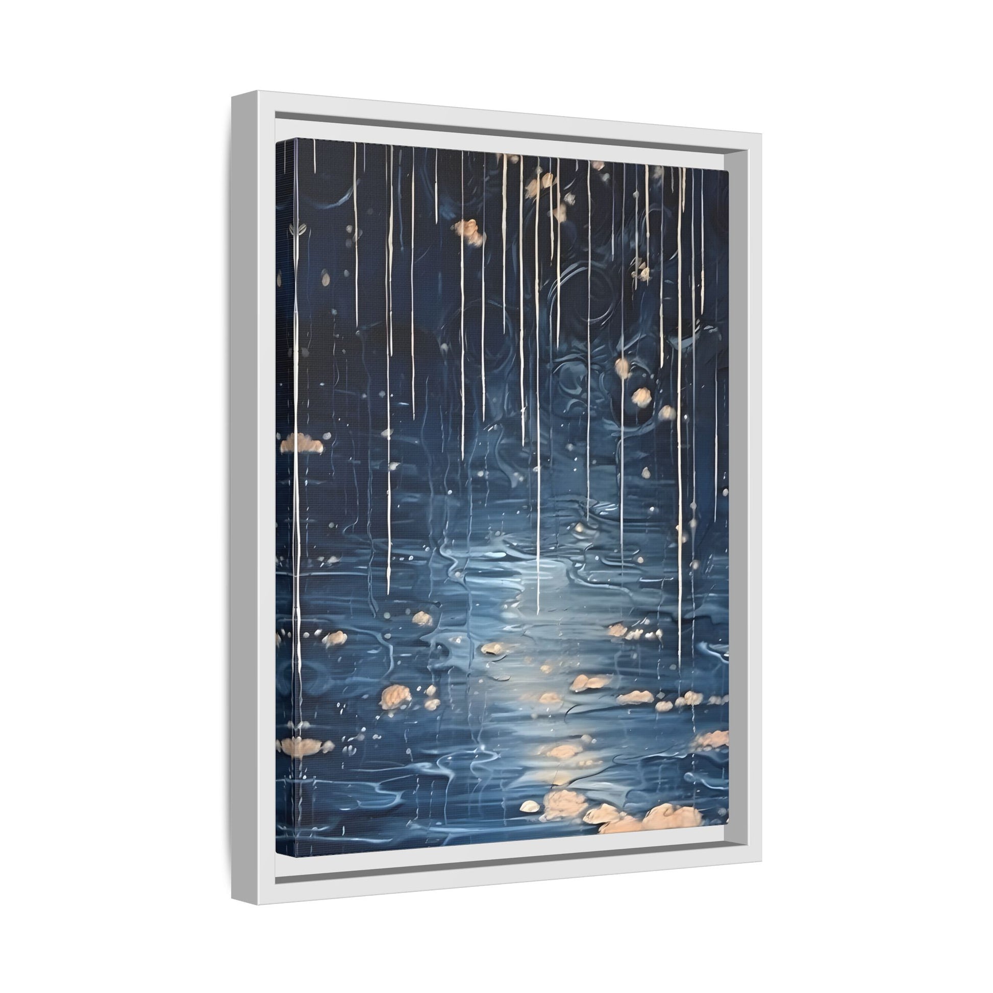 Abstract Rainy Night Canvas Wall Art - Minimalist Artwork Decor