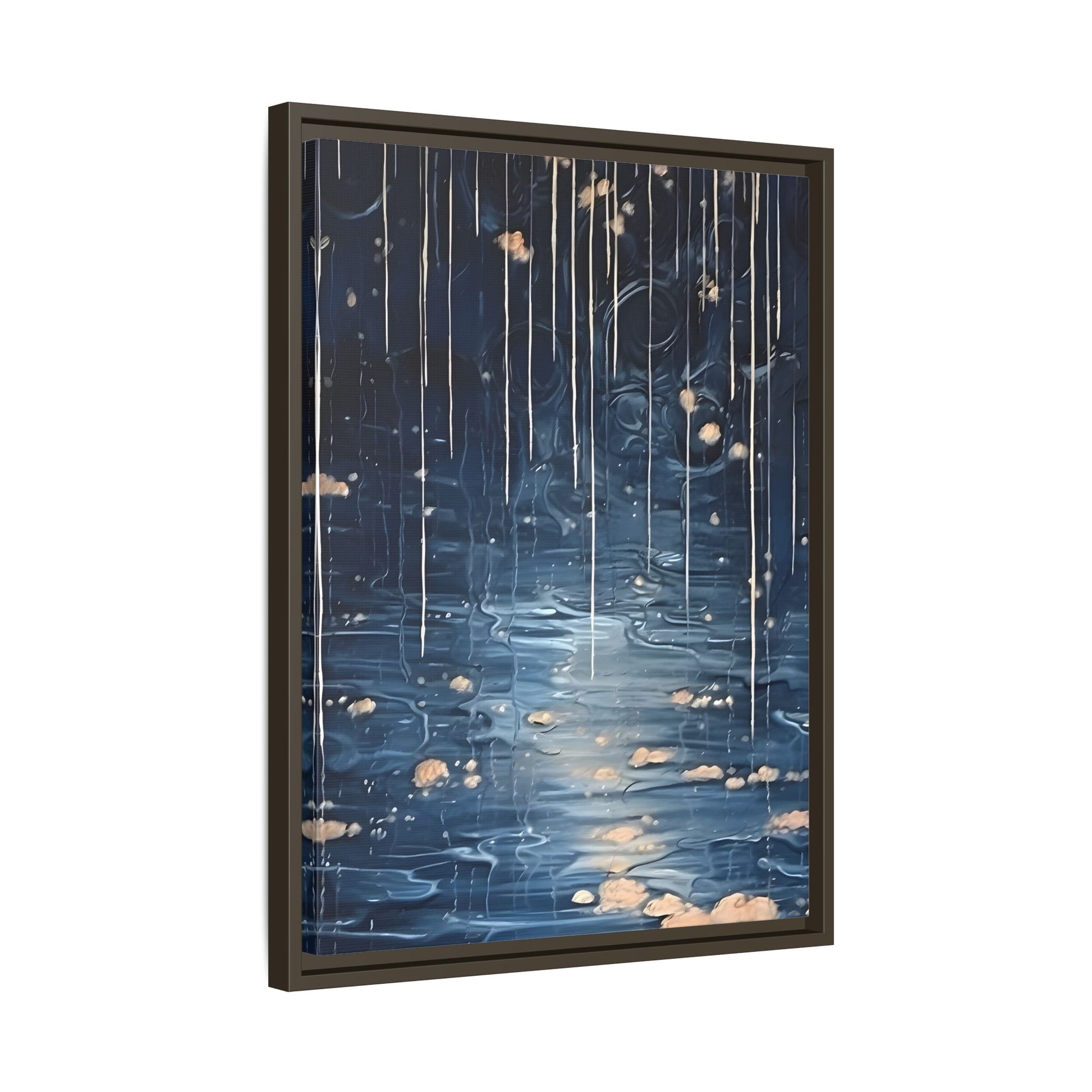 Abstract Rainy Night Canvas Wall Art - Minimalist Artwork Decor