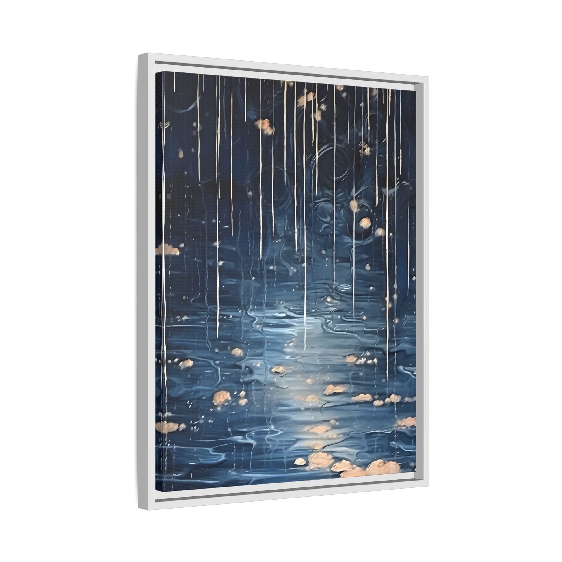 Abstract Rainy Night Canvas Wall Art - Minimalist Artwork Decor