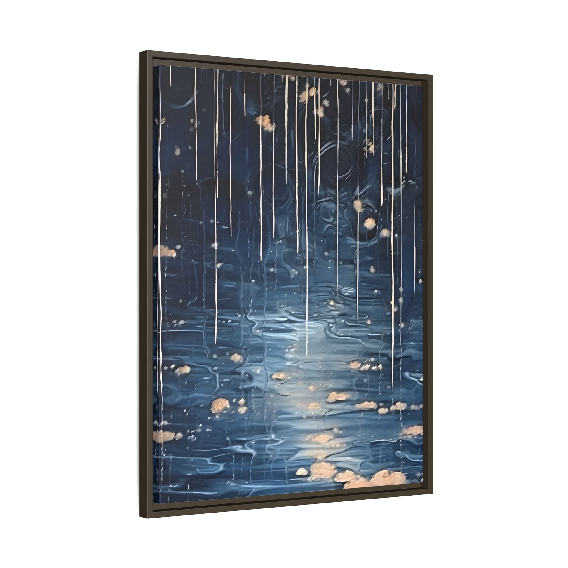 Abstract Rainy Night Canvas Wall Art - Minimalist Artwork Decor