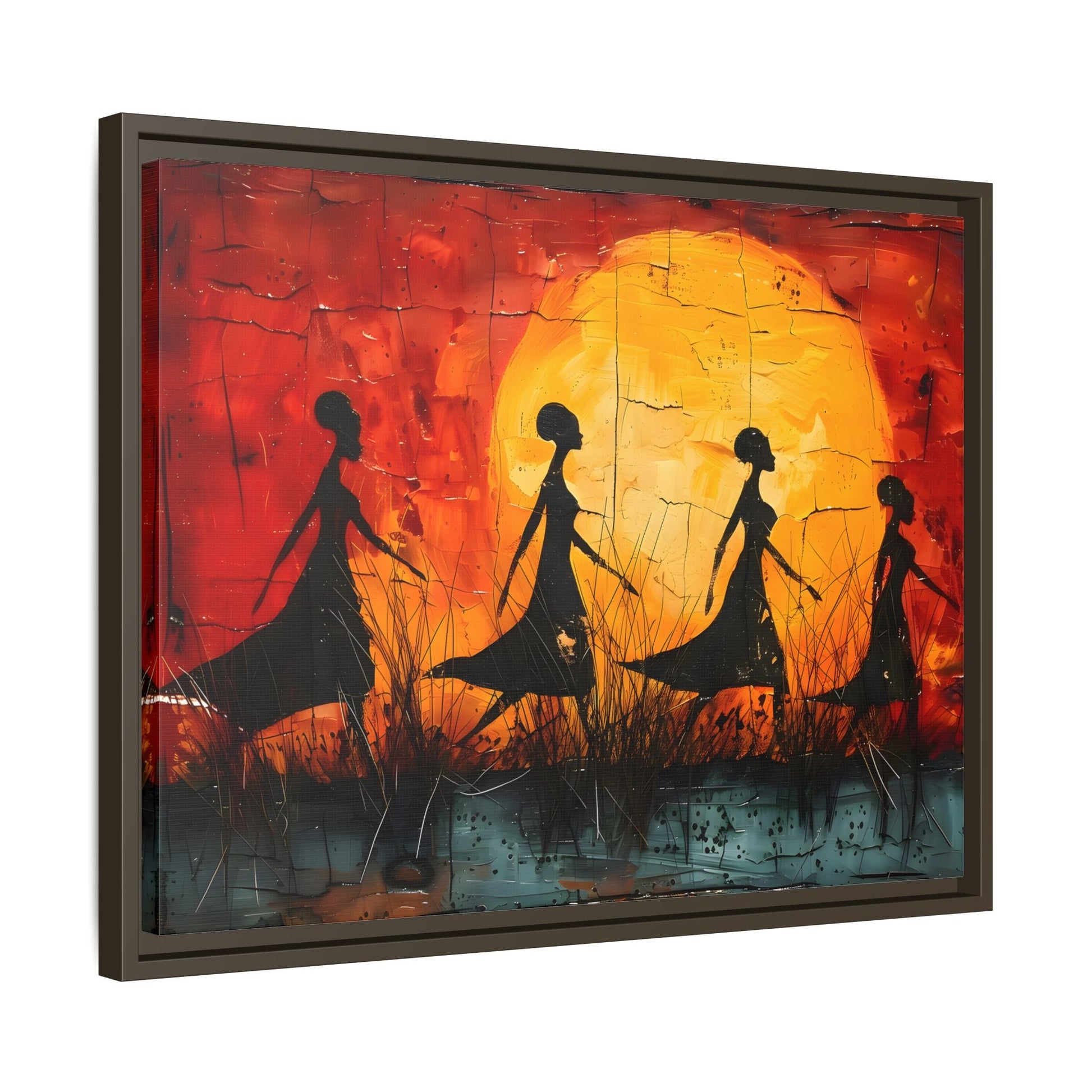 African Women's Sunset Wall Art Modern Canvas Prints