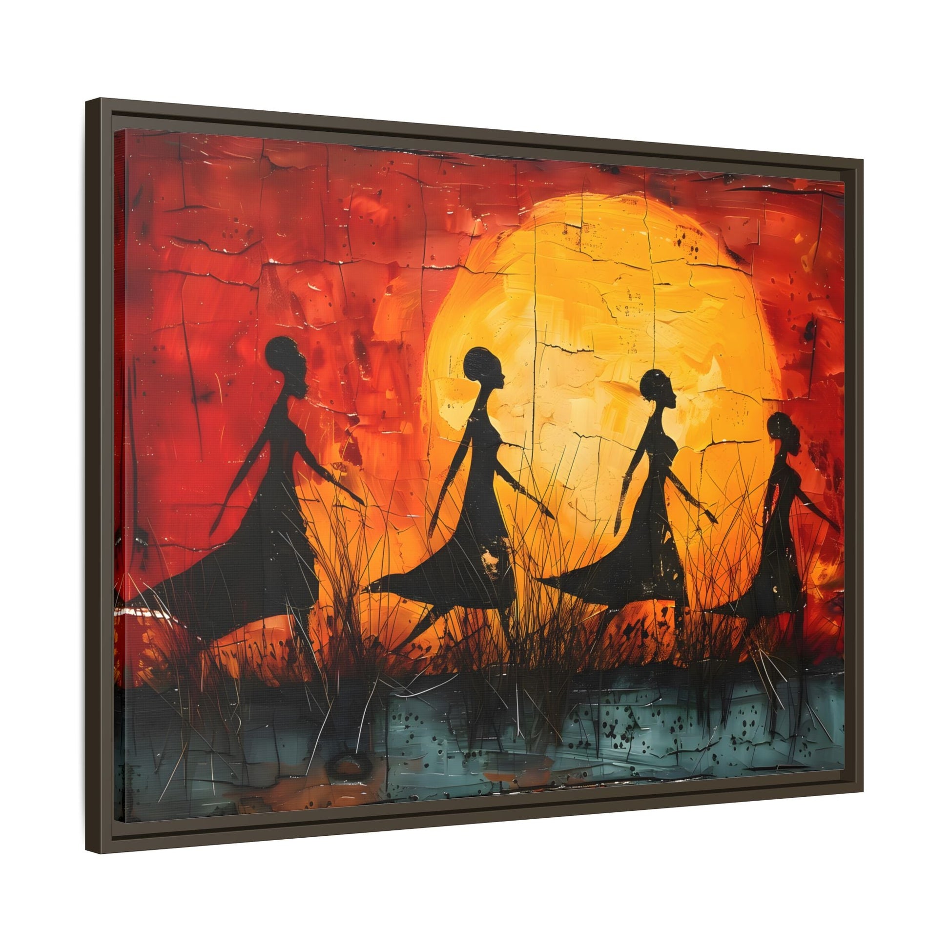 African Women's Sunset Wall Art Modern Canvas Prints