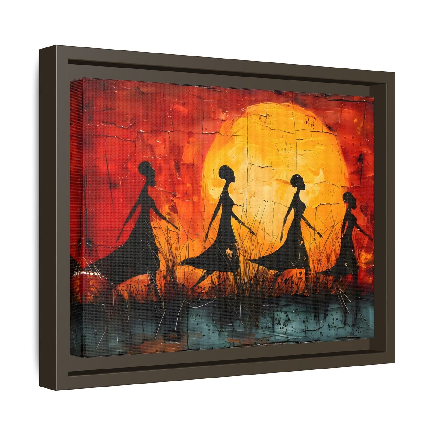 African Women's Sunset Wall Art Modern Canvas Prints