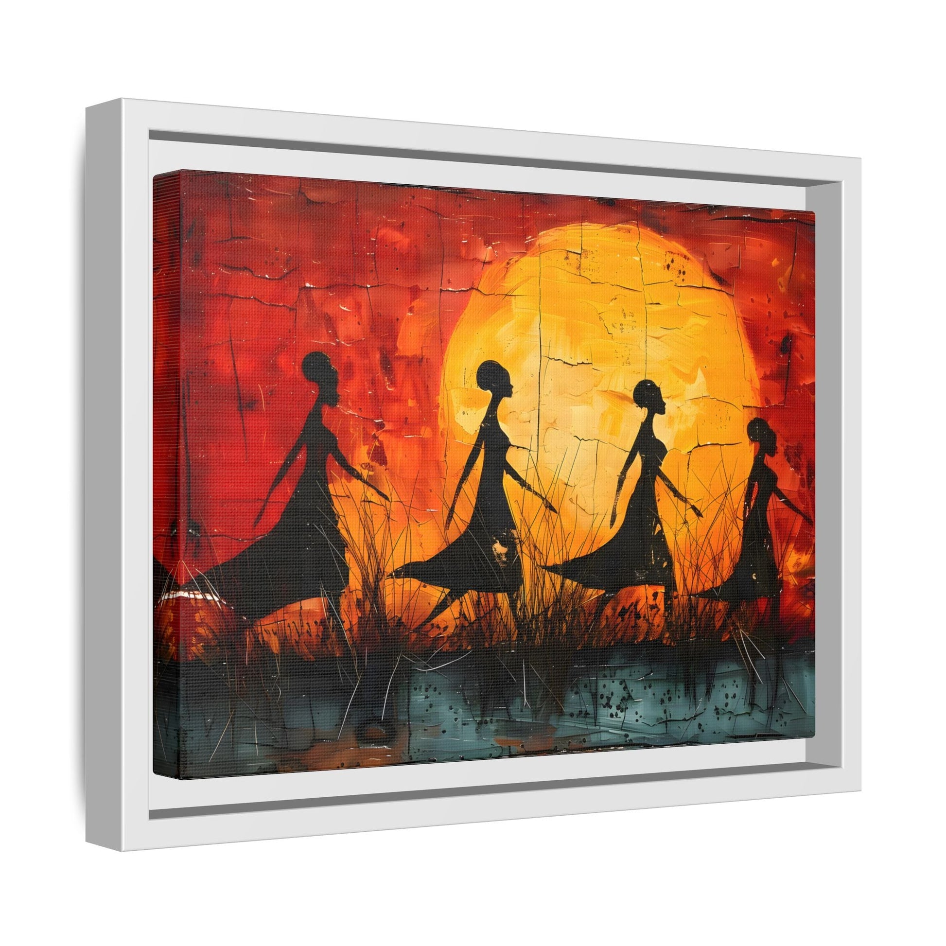 African Women's Sunset Wall Art Modern Canvas Prints