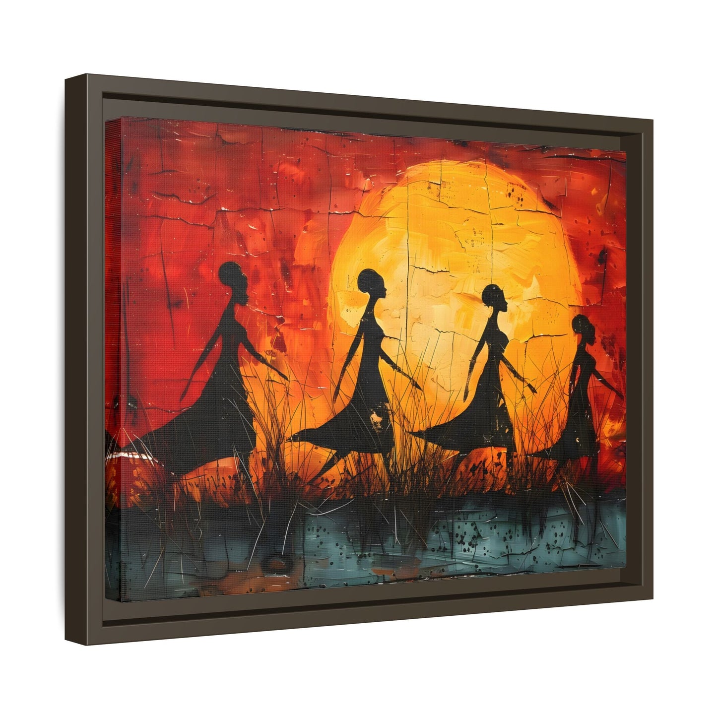 African Women's Sunset Wall Art Modern Canvas Prints