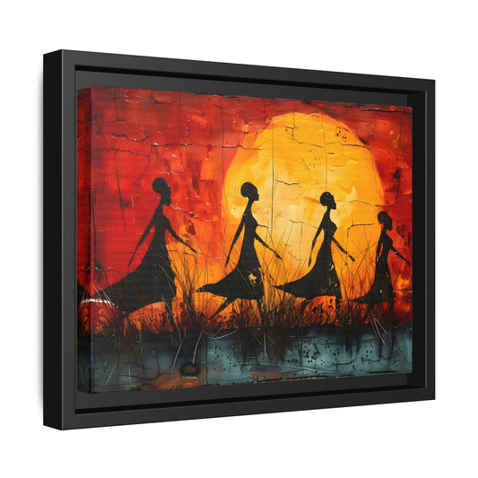 African Women's Sunset Wall Art Modern Canvas Prints