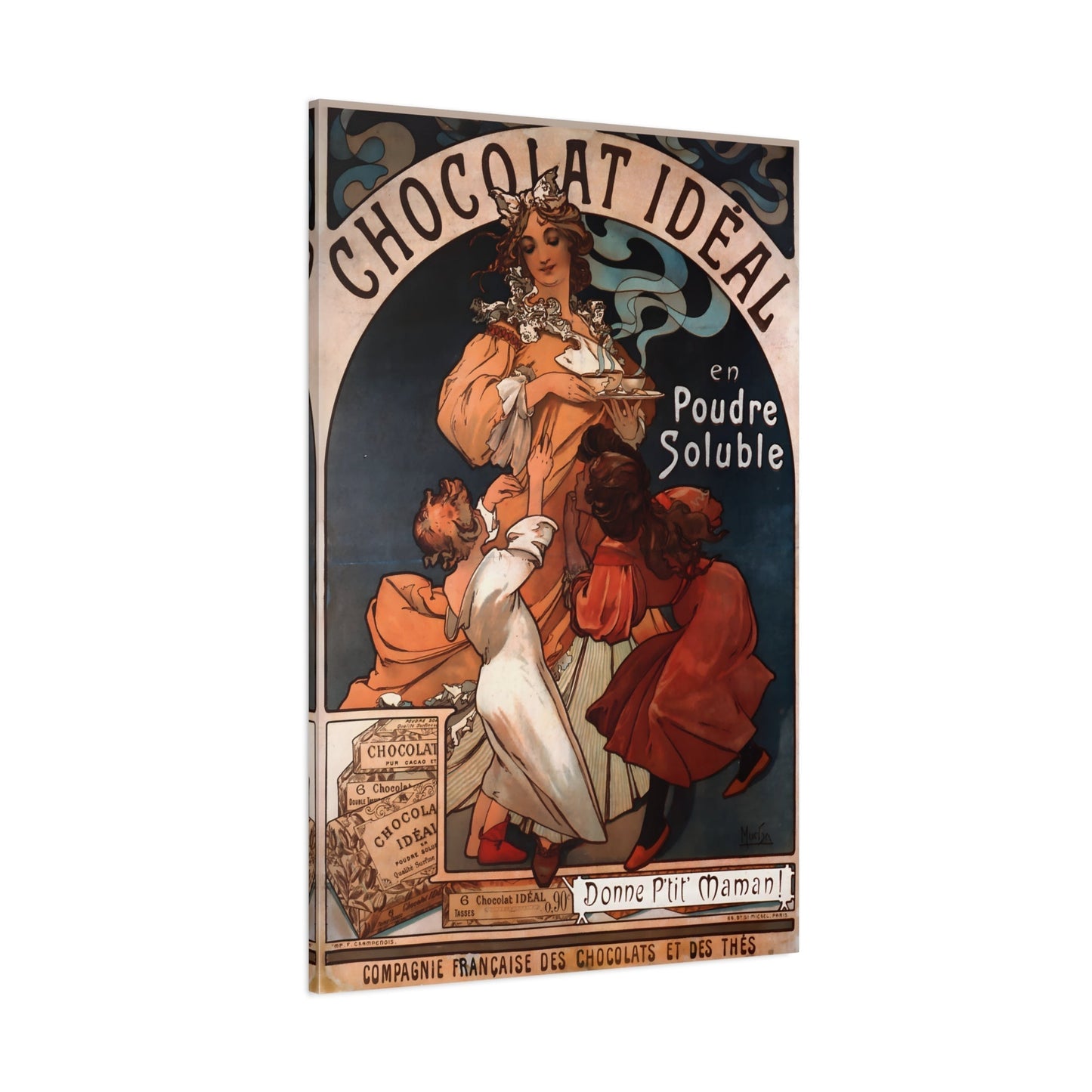 Alphonse Mucha Chocolate Ideal - Canvas Wall Art Print