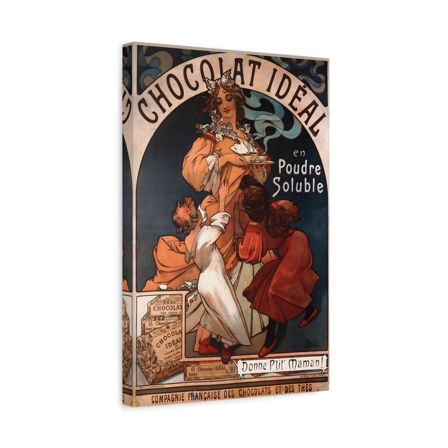 Alphonse Mucha Chocolate Ideal - Canvas Wall Art Print