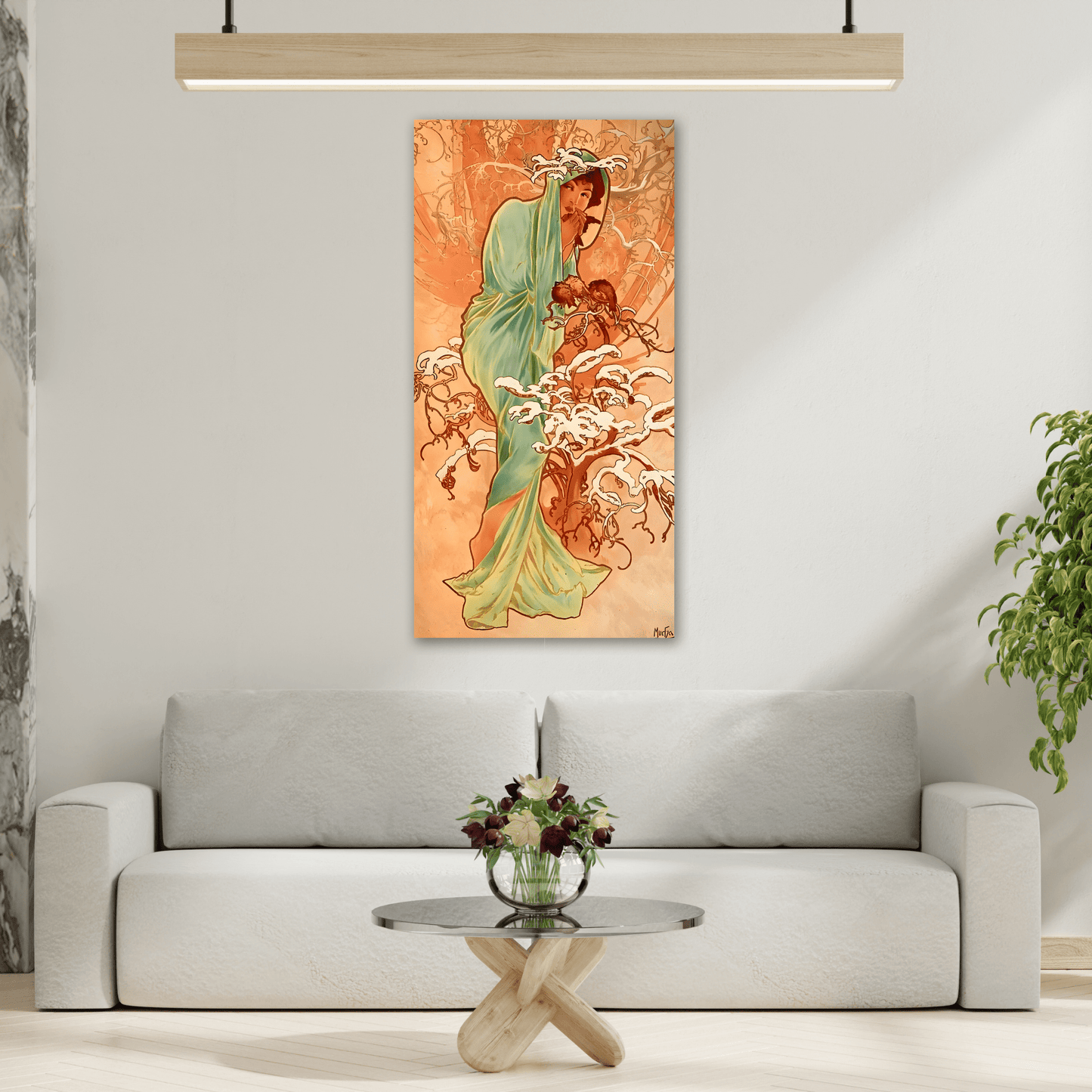 Alphonse Mucha Four Seasons Winter Canvas Wall Art Nouveau Print