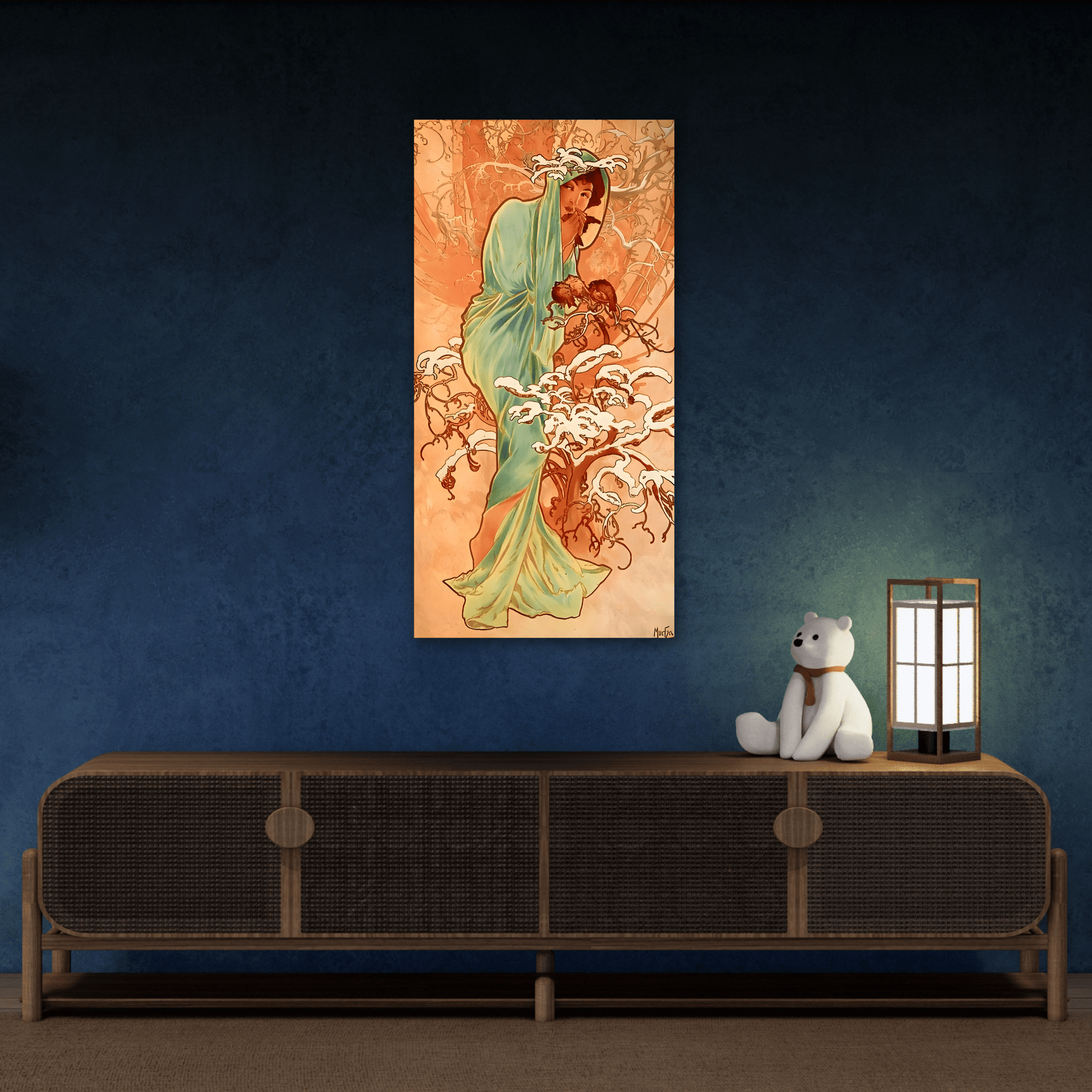 Alphonse Mucha Four Seasons Winter Canvas Wall Art Nouveau Print