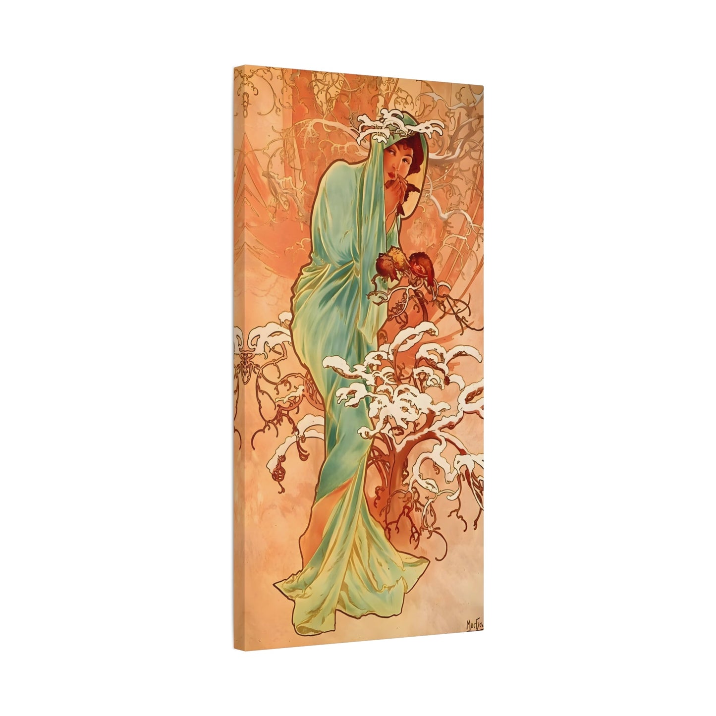 Alphonse Mucha Four Seasons Winter Canvas Wall Art Nouveau Print