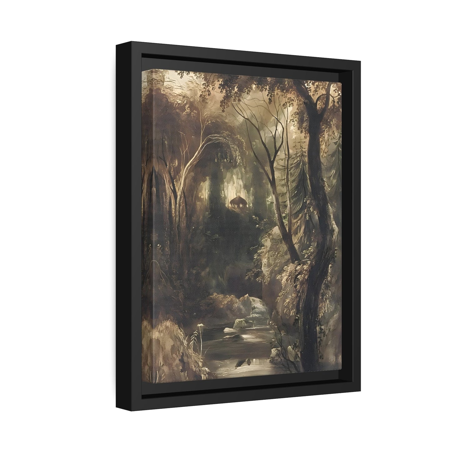 Andrew Nicholl Collins - Framed Canvas Art Reproduction in Pinewood Frame