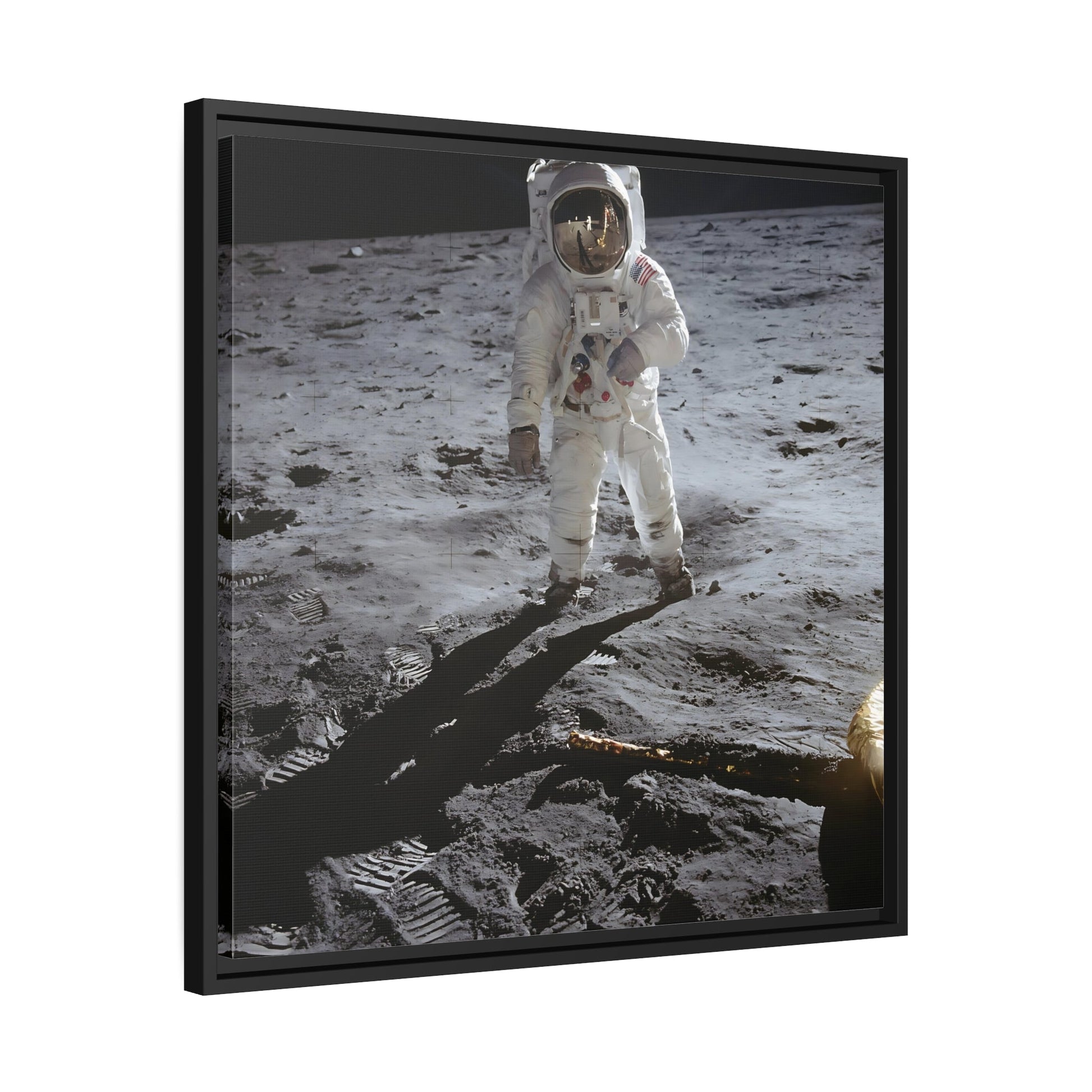 Astronaut Home Decor Canvas Prints in Exclusive Frame - Square Astronauts NASA Apollo 11 Wall Art Print