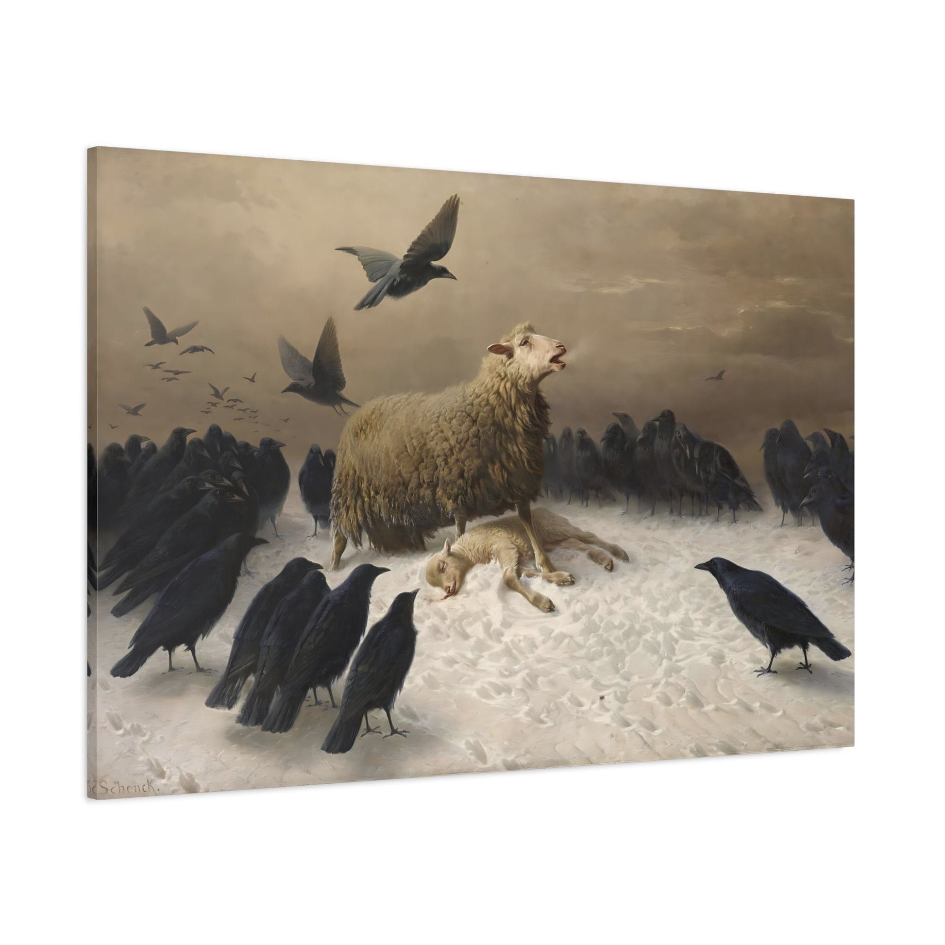 August Friedrich Albrecht Schenck Anguish - Animal Canvas Wall Art Print