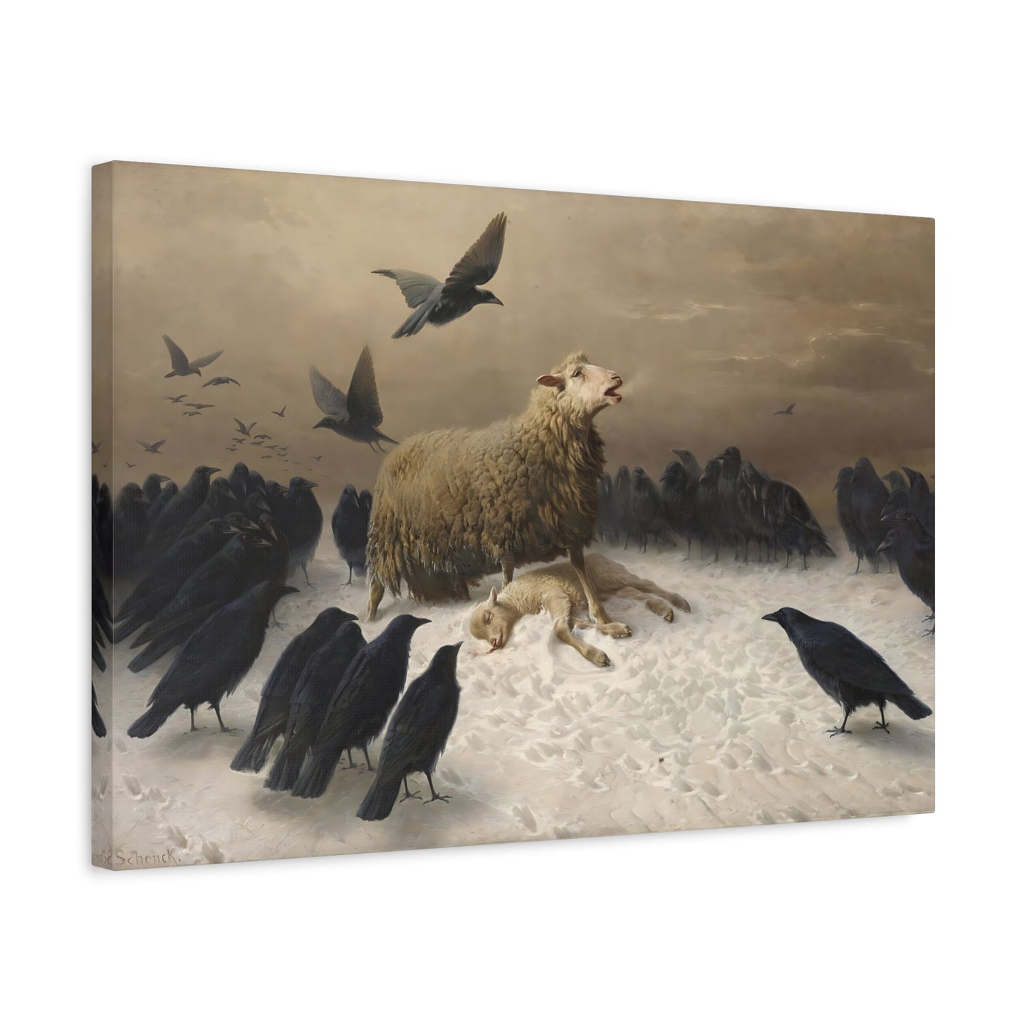 August Friedrich Albrecht Schenck Anguish - Animal Canvas Wall Art Print