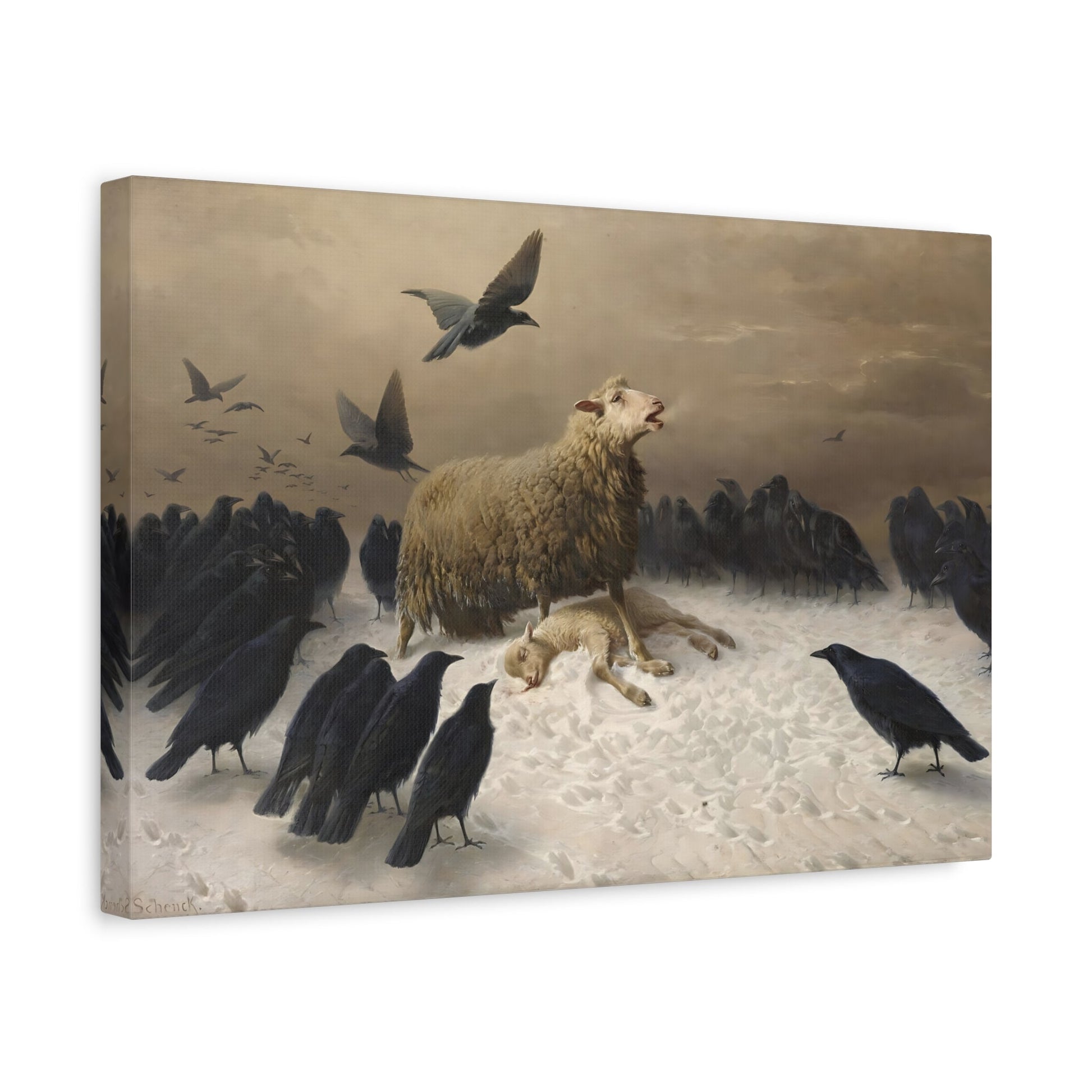 August Friedrich Albrecht Schenck Anguish - Animal Canvas Wall Art Print