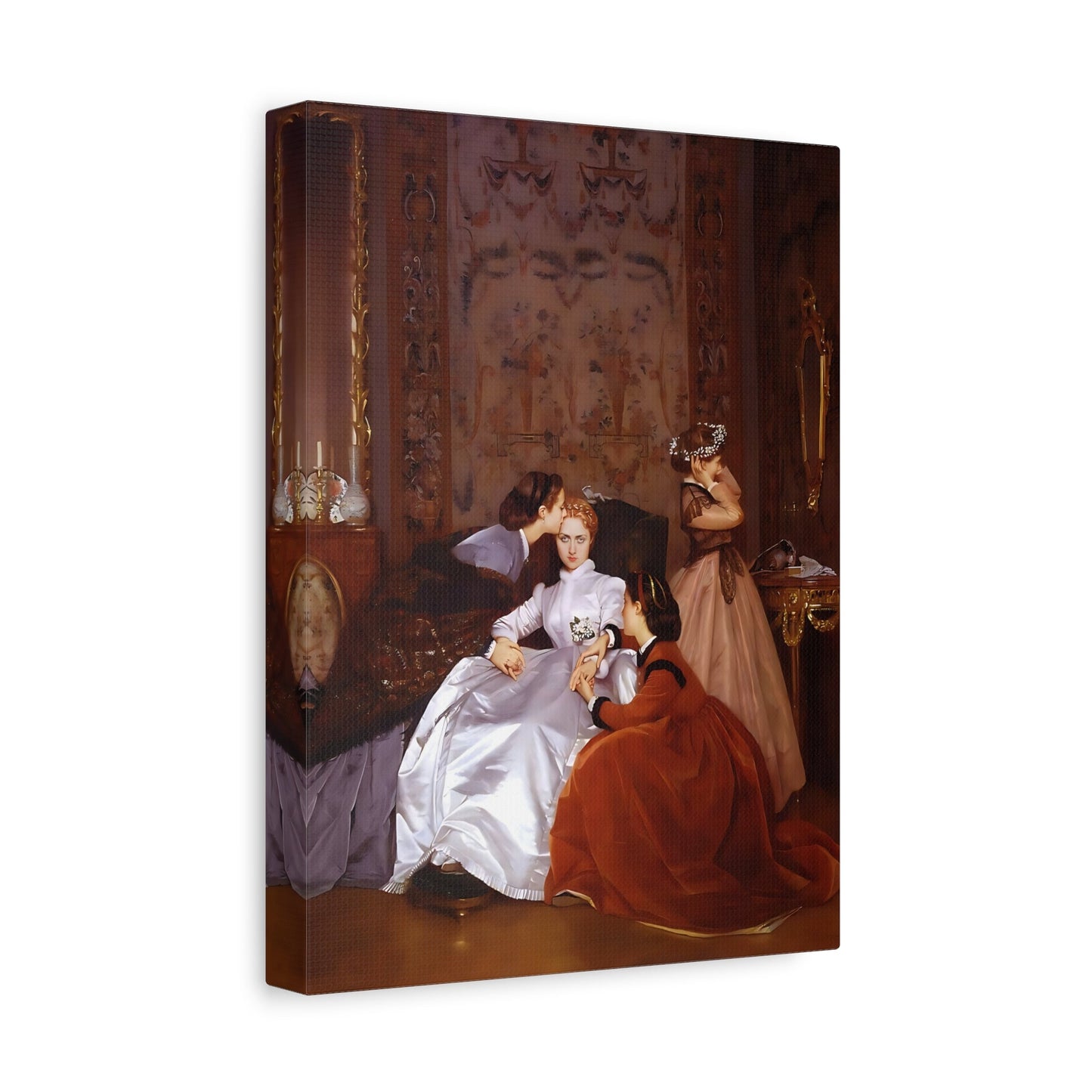 Auguste Toulmouche Reluctant Bride Canvas Love Story Print - Bedroom Wall Art Victorian era