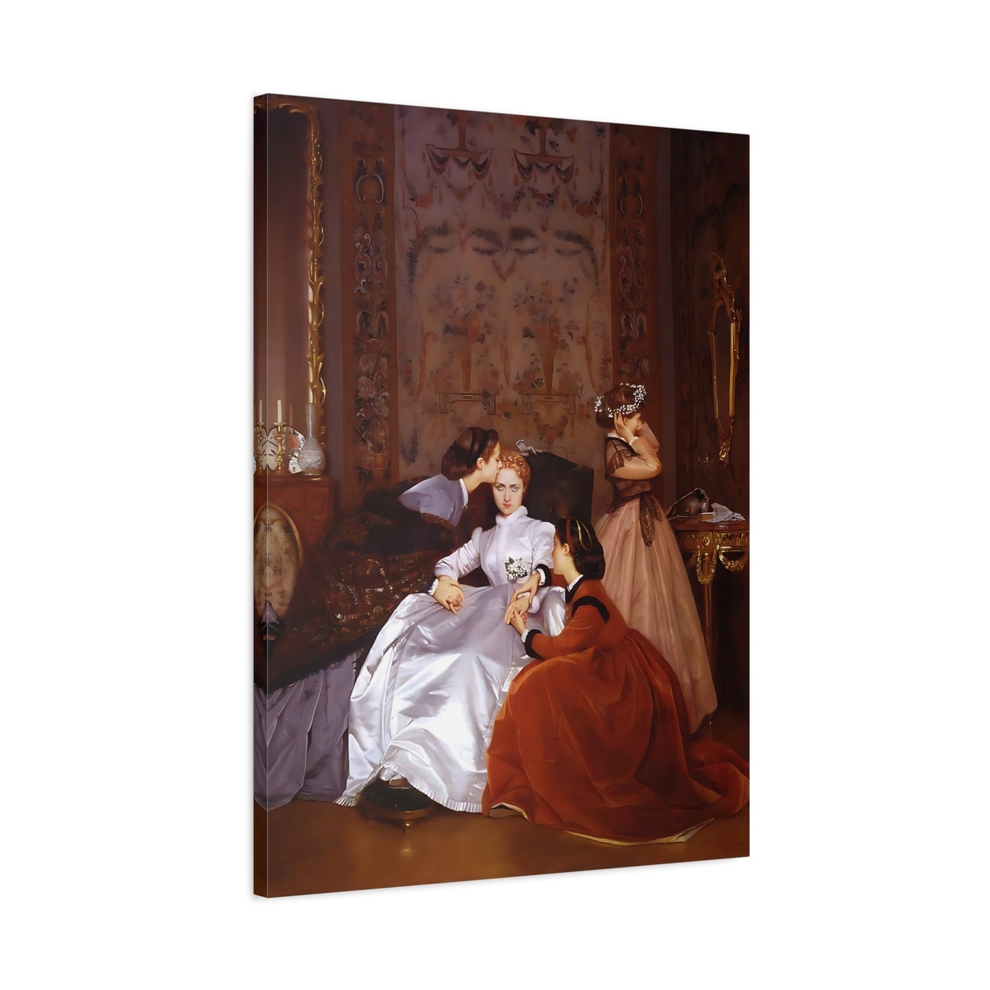 Auguste Toulmouche Reluctant Bride Canvas Love Story Print - Bedroom Wall Art Victorian era