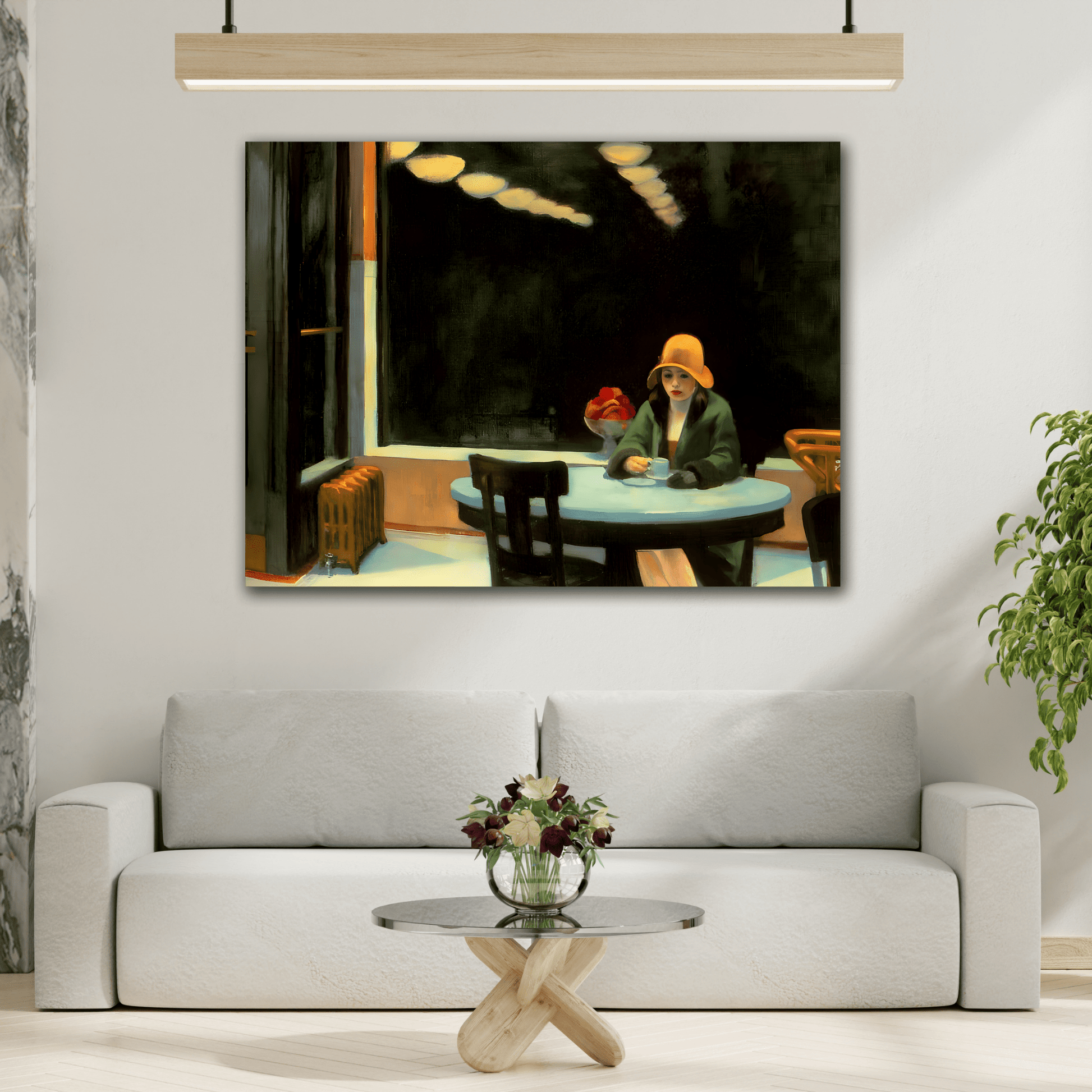 Automat Hopper Canvas Wall Decor - Large Cafe Art Print