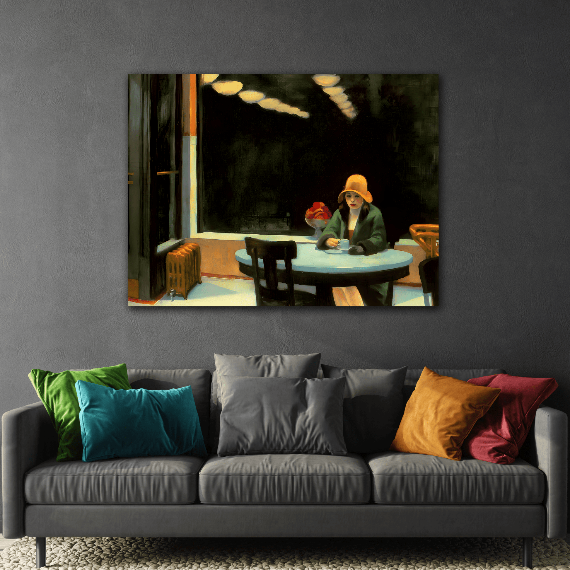 Automat Hopper Canvas Wall Decor - Large Cafe Art Print