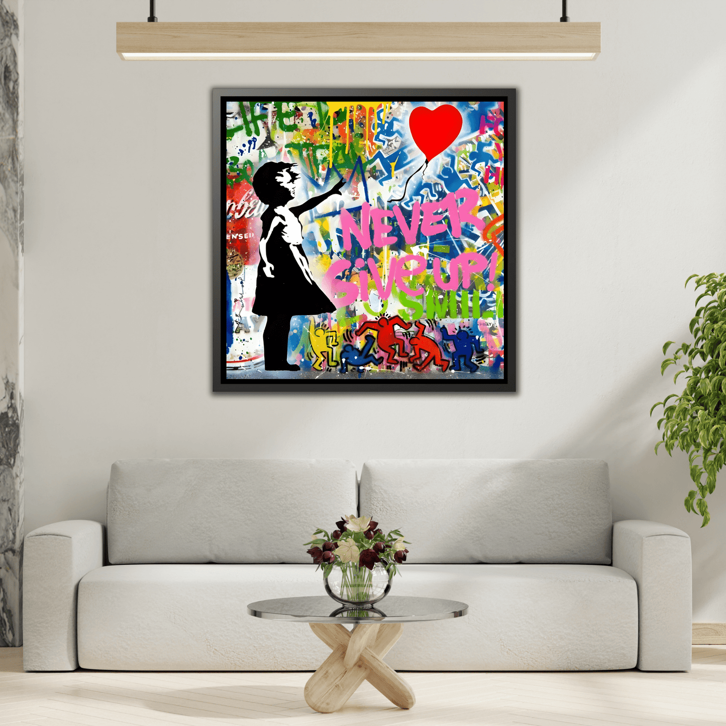 Balloon Girl Banksy Canvas Wall Art Framed Street Graffiti Print