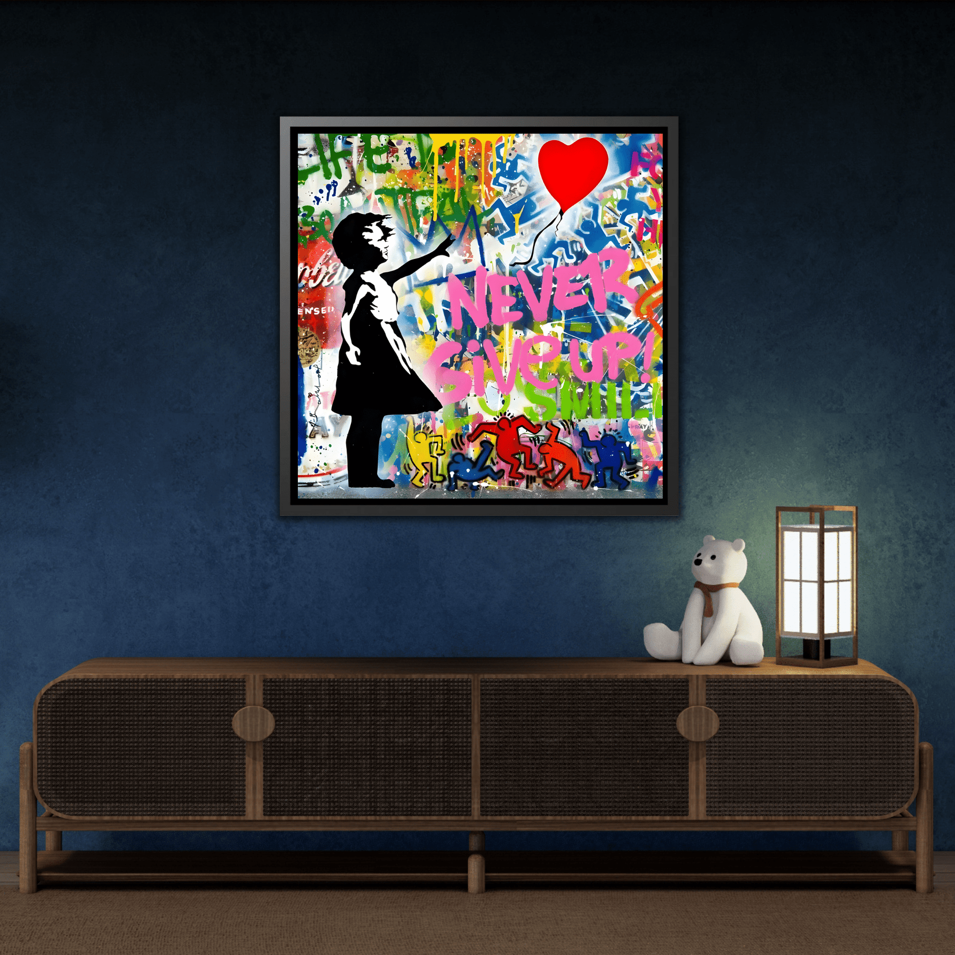 Balloon Girl Banksy Canvas Wall Art Framed Street Graffiti Print