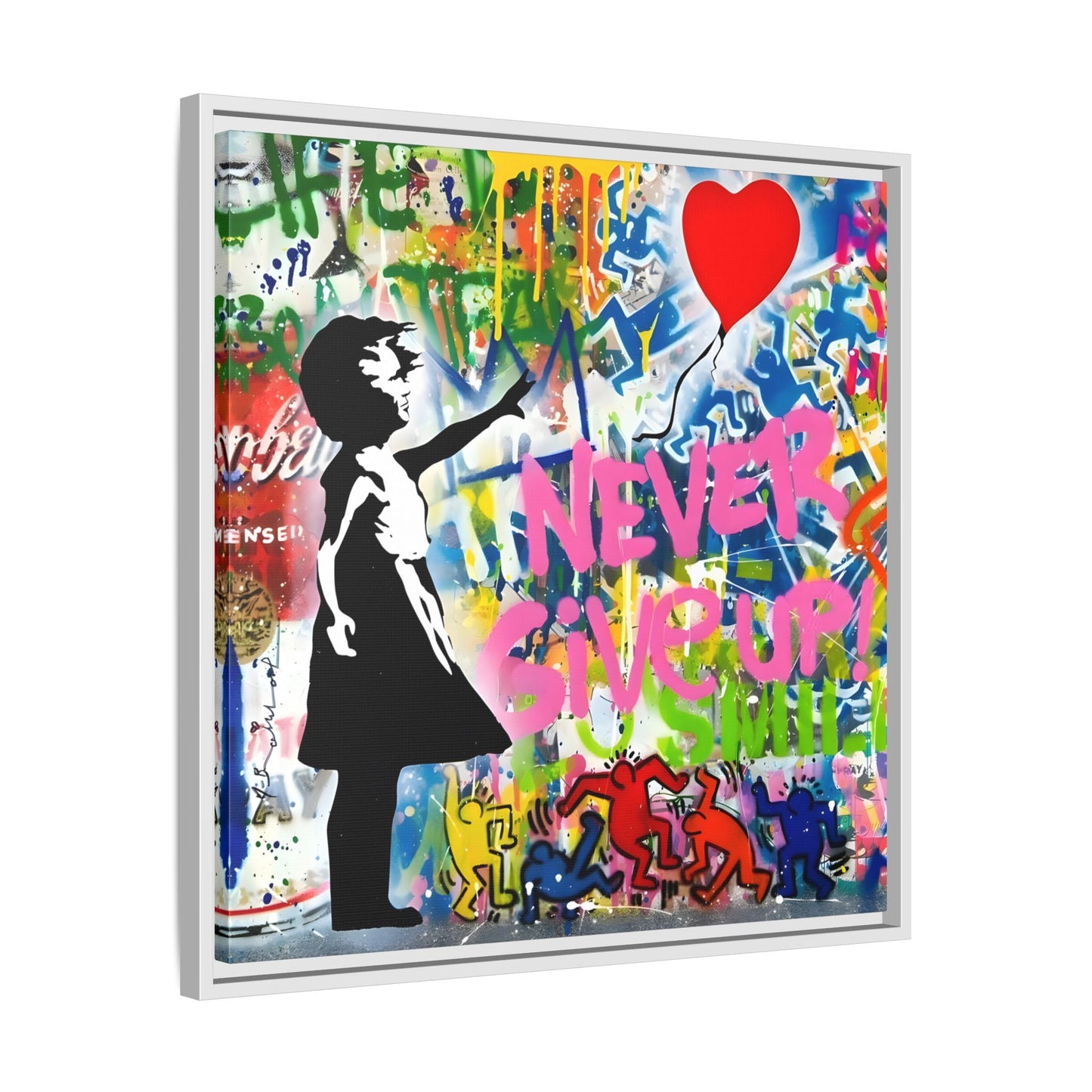 Balloon Girl Banksy Canvas Wall Art Framed Street Graffiti Print