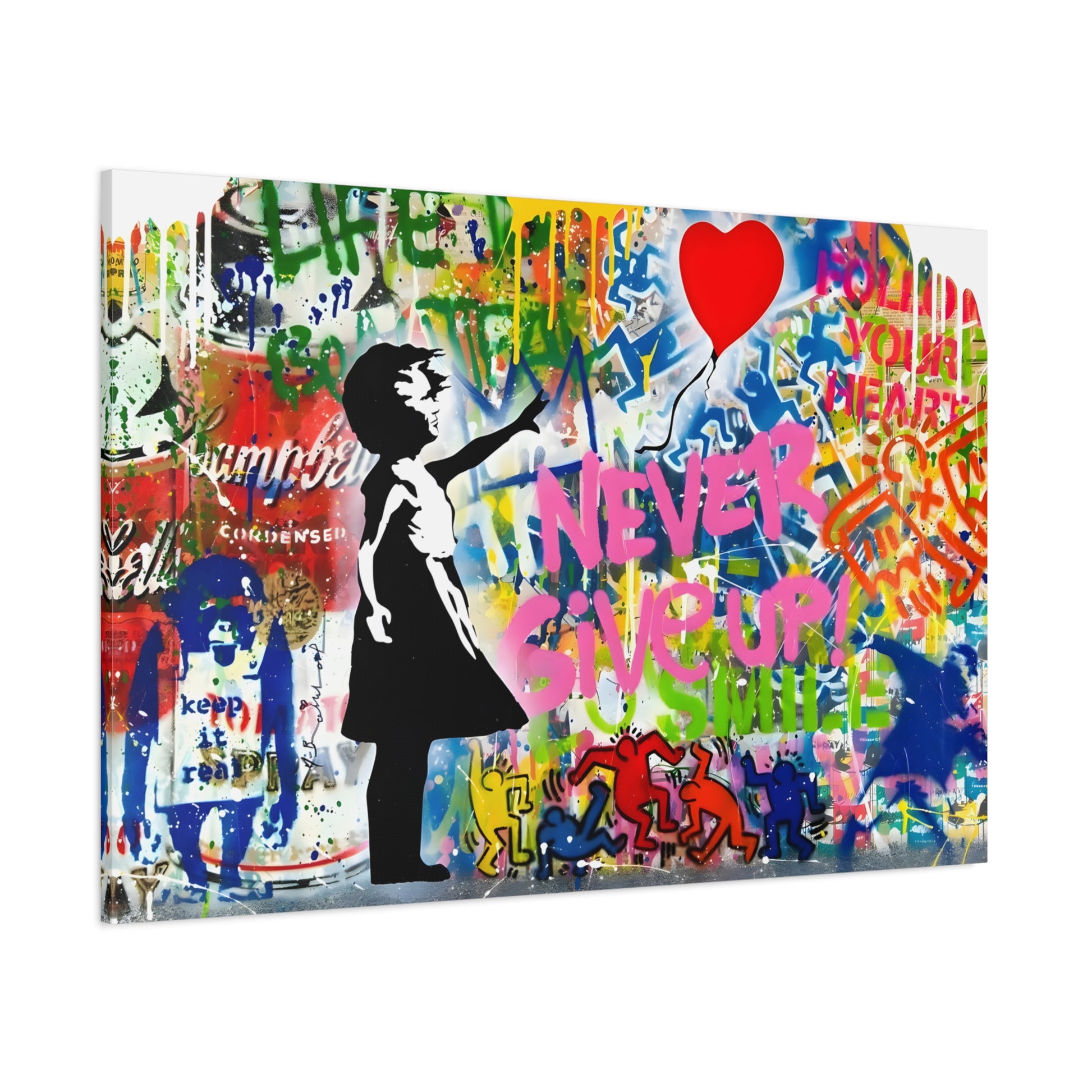 Balloon Girl Urban Graffiti Canvas Print - Modern Banksy Pop Wall Art Brainwash Street