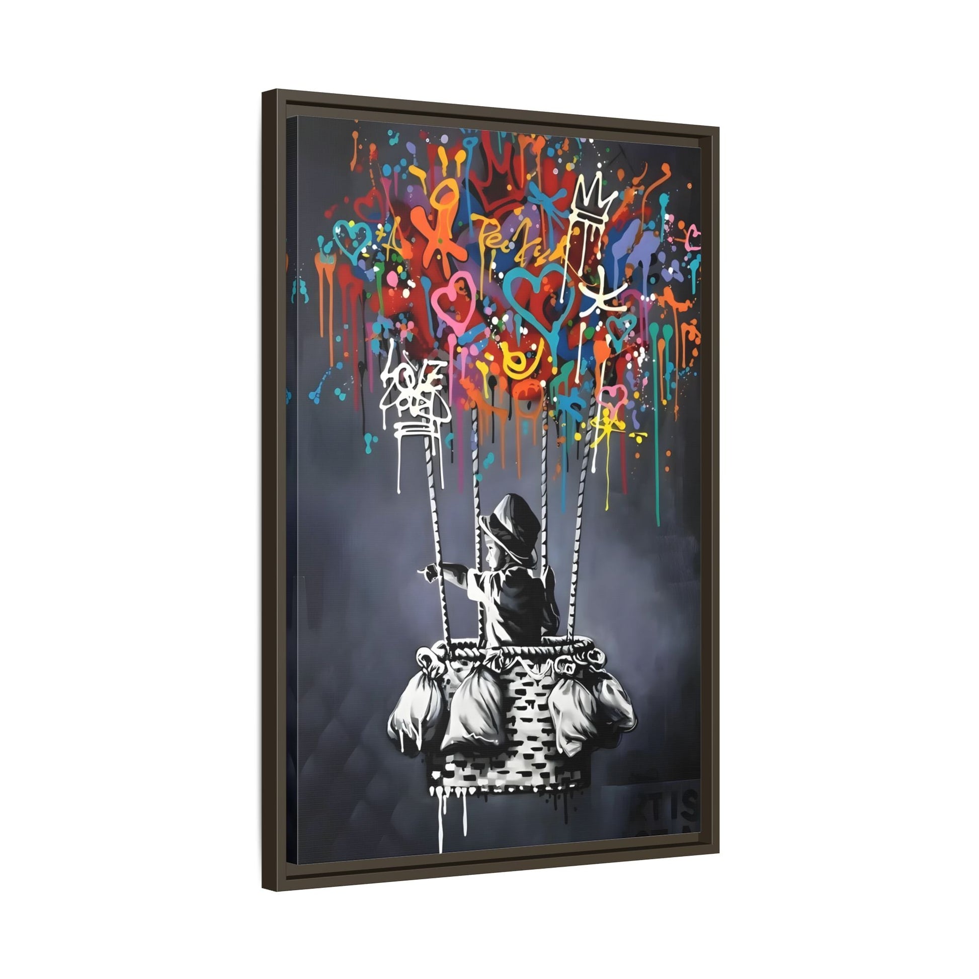 Banksy Child with Balloons Canvas Wall Art Print - Street Graffiti Prints