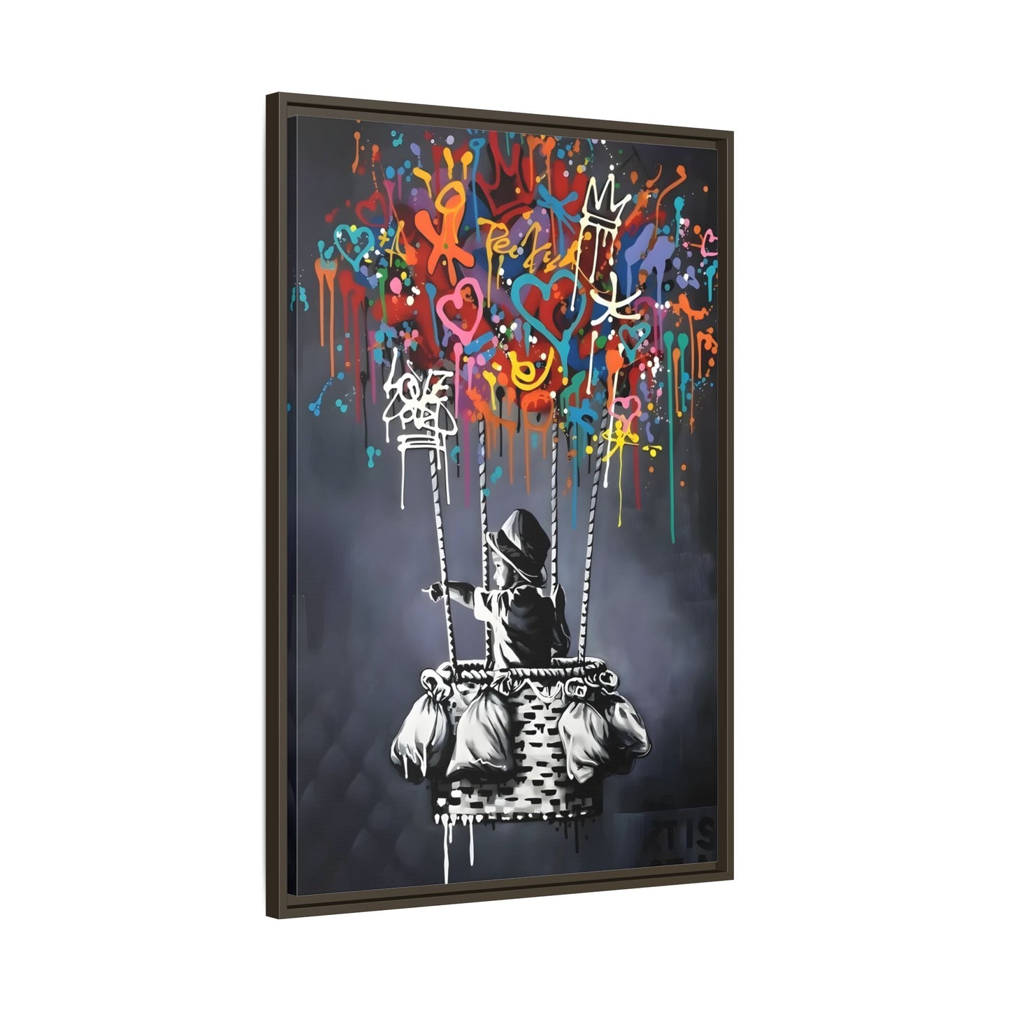Banksy Child with Balloons Canvas Wall Art Print - Street Graffiti Prints
