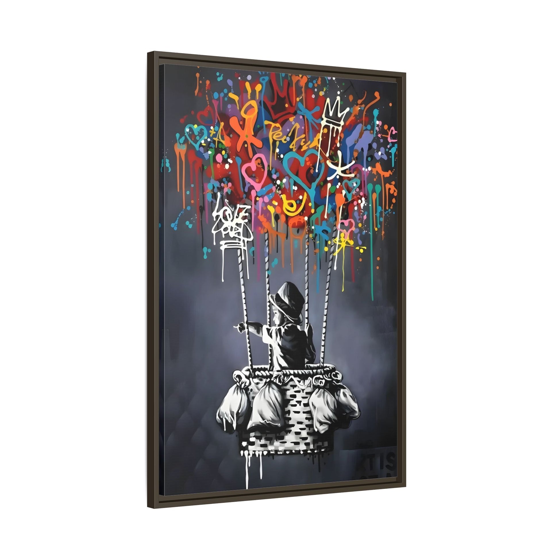 Banksy Child with Balloons Canvas Wall Art Print - Street Graffiti Prints