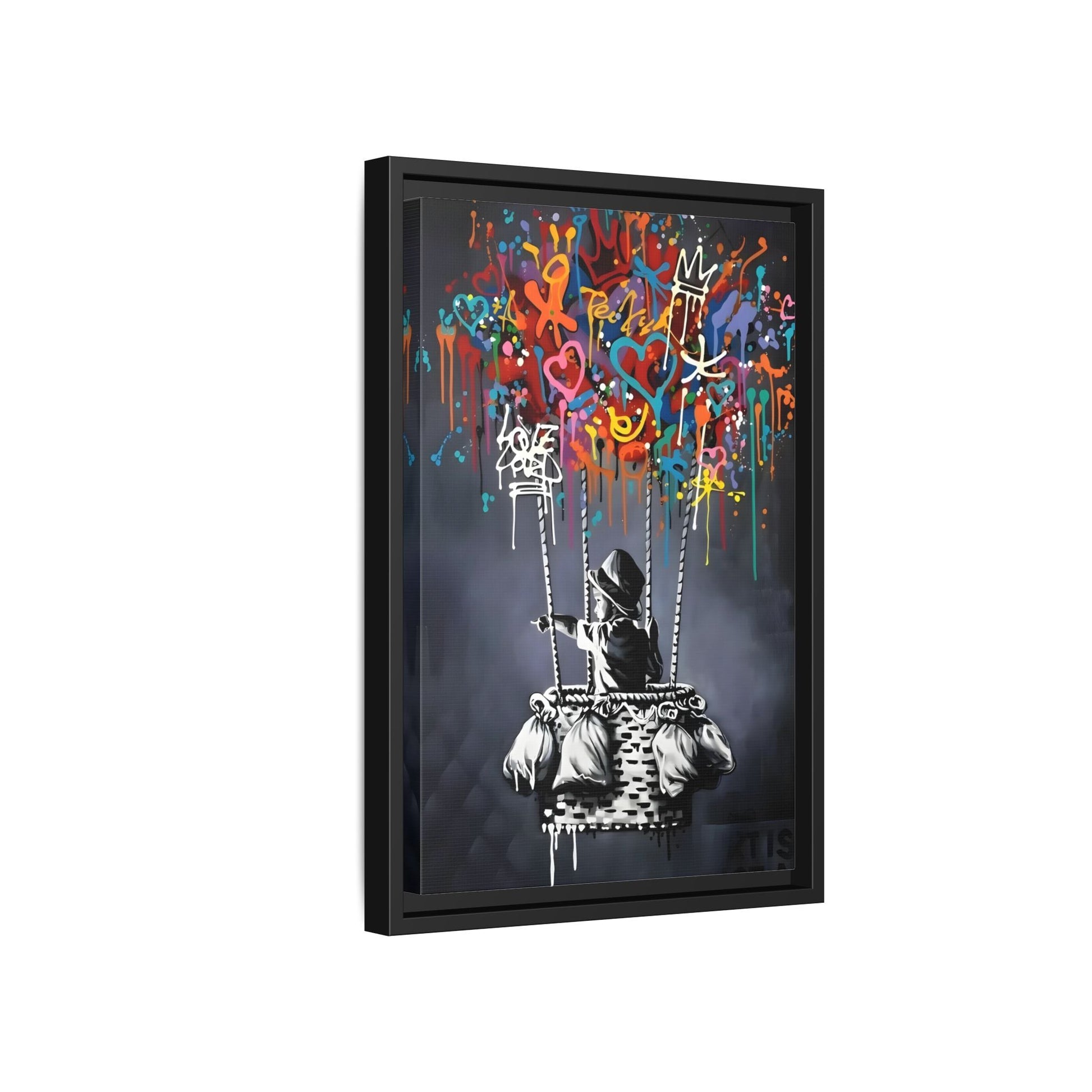 Banksy Child with Balloons Canvas Wall Art Print - Street Graffiti Prints