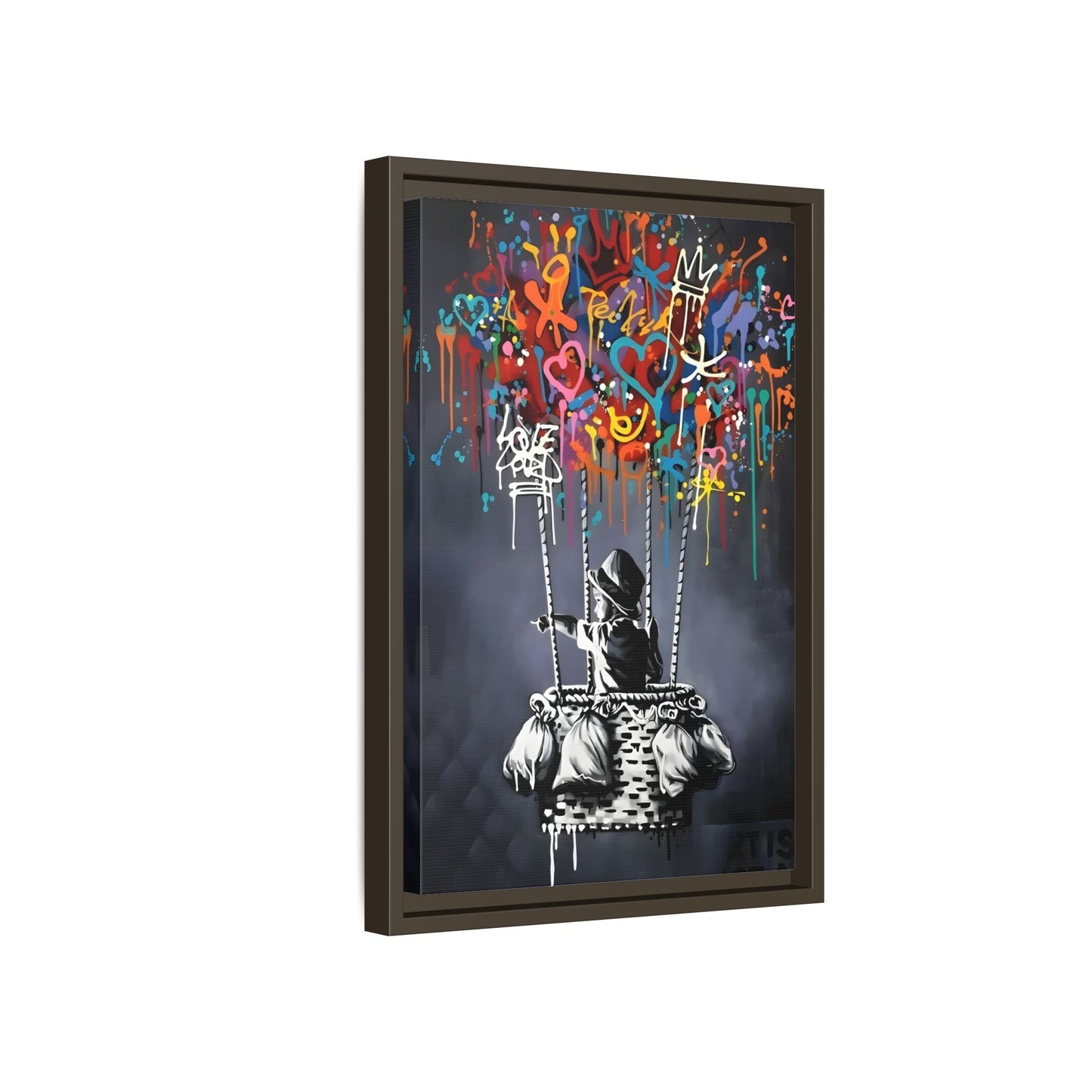 Banksy Child with Balloons Canvas Wall Art Print - Street Graffiti Prints