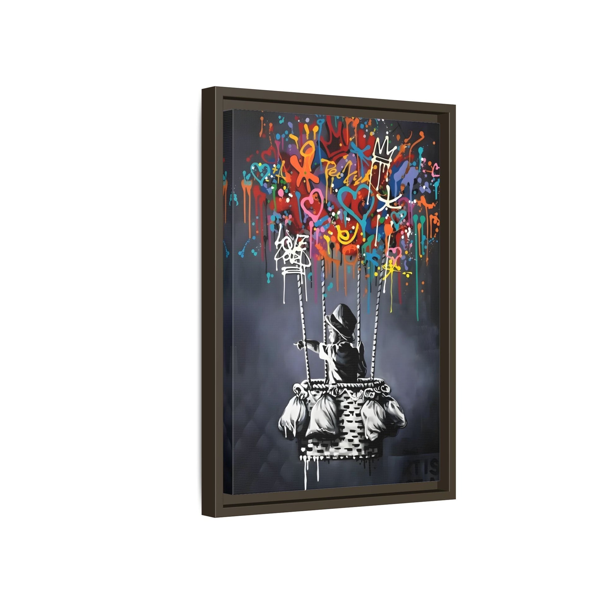 Banksy Child with Balloons Canvas Wall Art Print - Street Graffiti Prints
