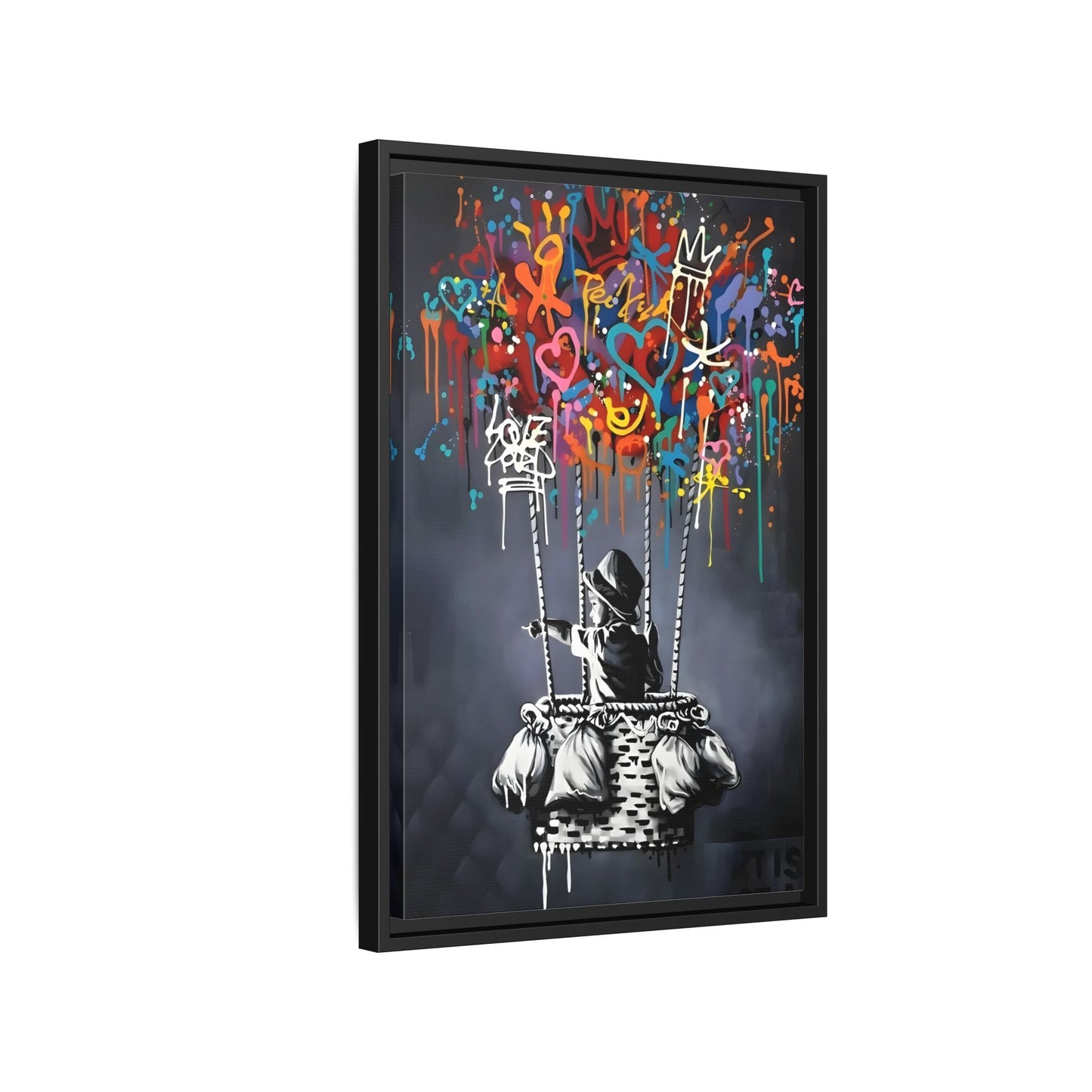 Banksy Child with Balloons Canvas Wall Art Print - Street Graffiti Prints
