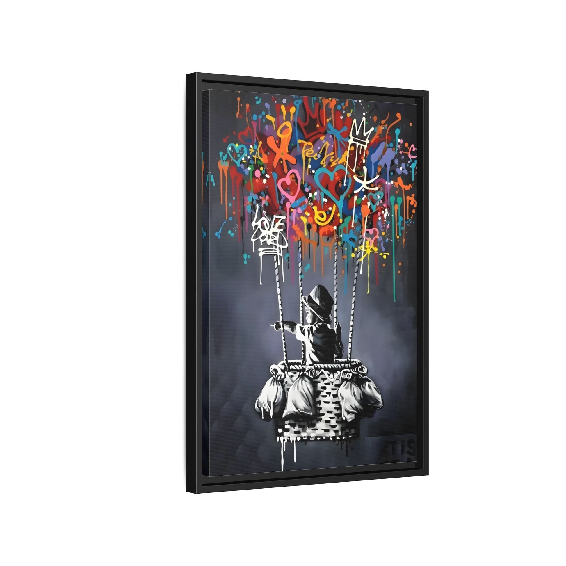 Banksy Child with Balloons Canvas Wall Art Print - Street Graffiti Prints